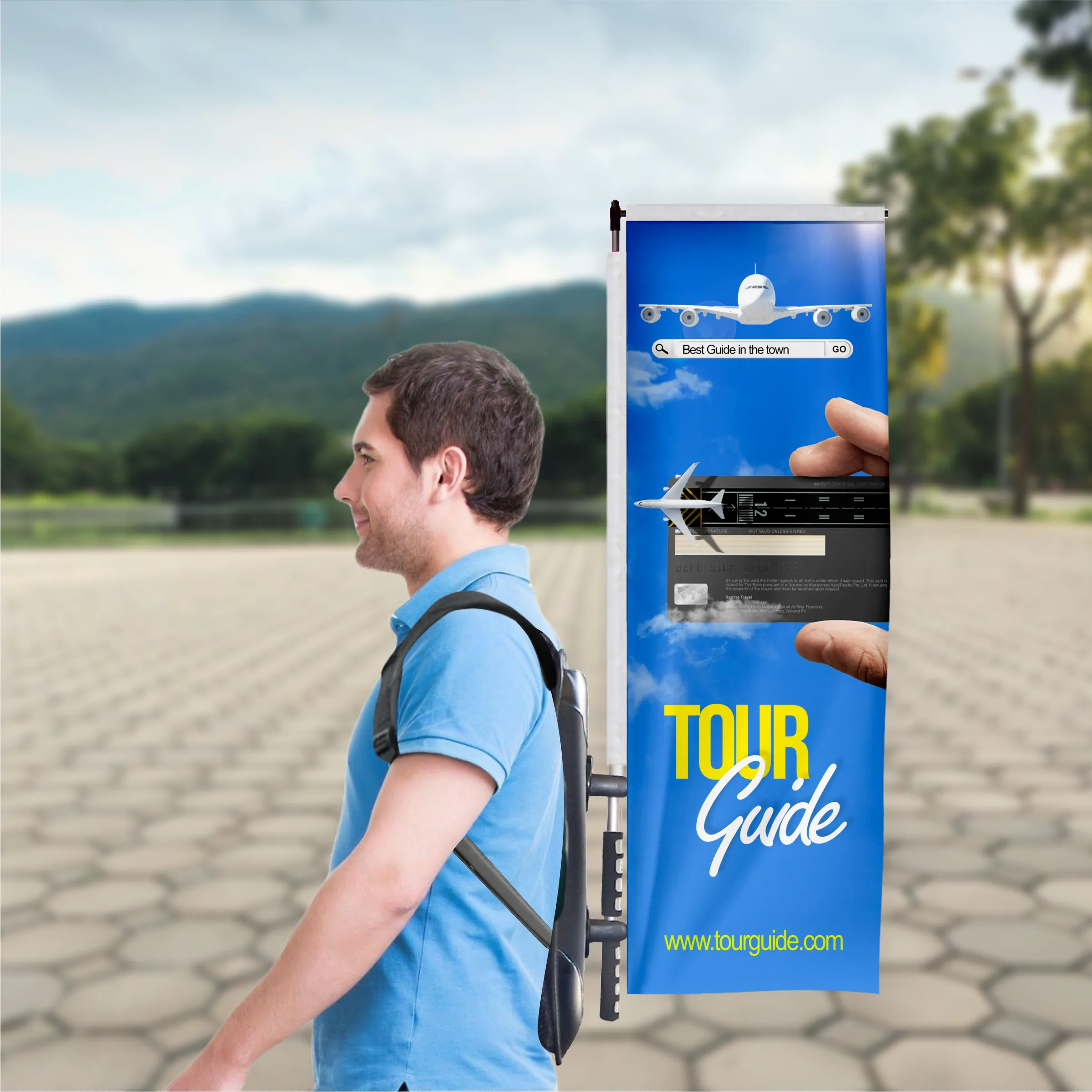 Backpack Flag - Custom Rectangle Single Sided Flag (16"x48") 6