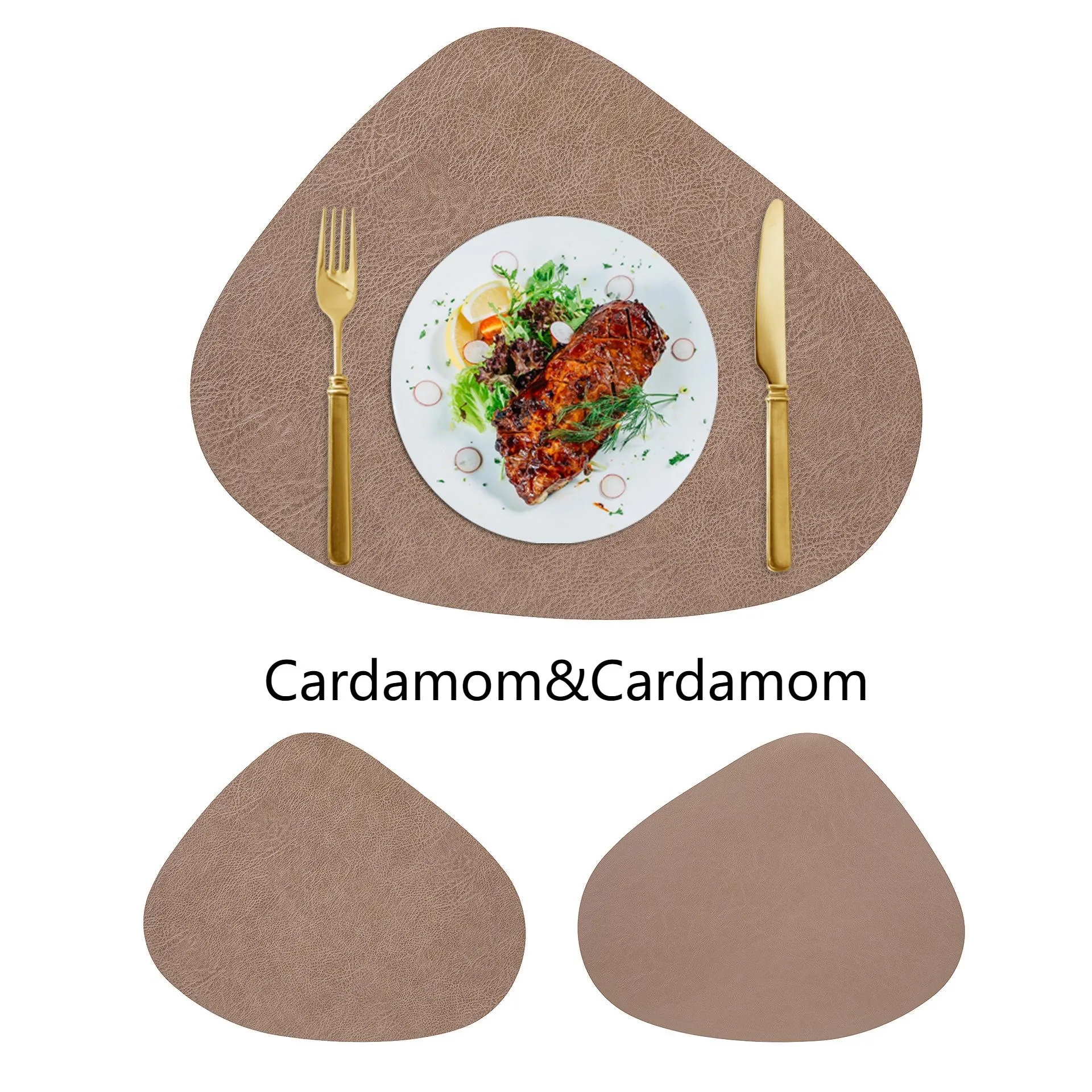 Water Droplet Shaped Leather Coaster Table Tableware Mat 7