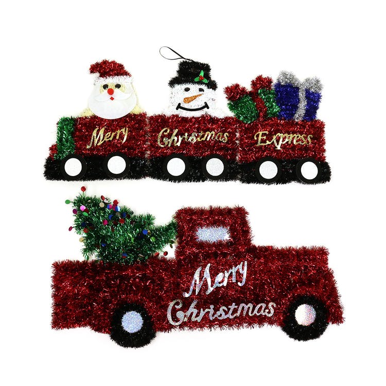 Christmas Tinsel Hanging Decorations - Assorted Styles 25" 2