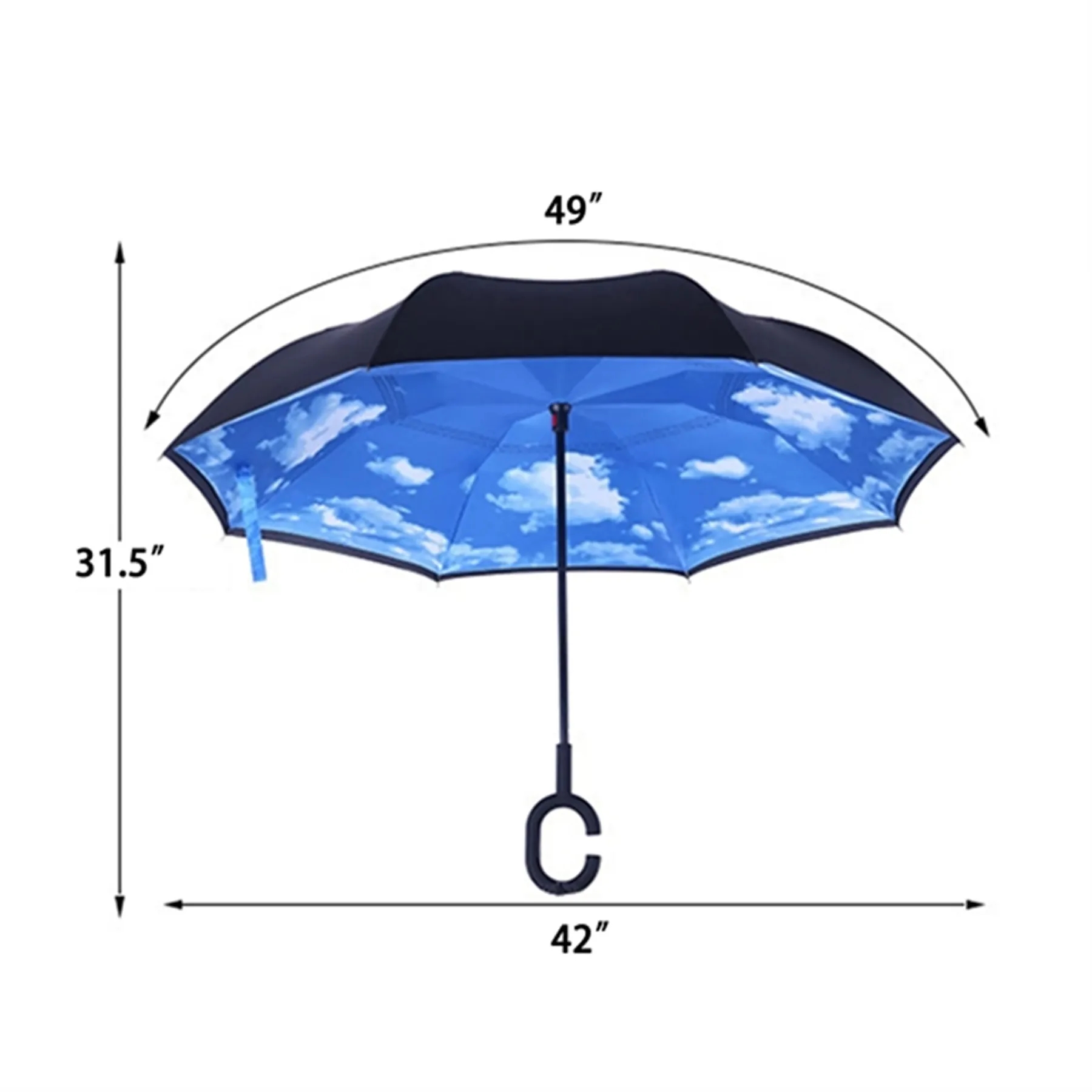 49" Arc Inverted Reverse Umbrella MOQ50 5