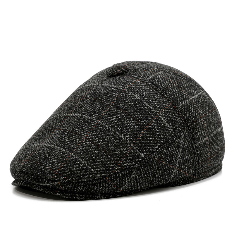 Wool Blend Beret Flat Newsboy Gatsby Caps w/Retractable Invisible Ear flap 2