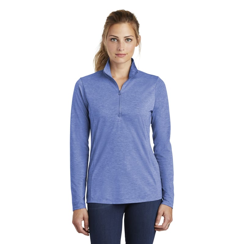 Sport-Tek Women's PosiCharge Tri-Blend Wicking 1/4-Zip Pullover. 16