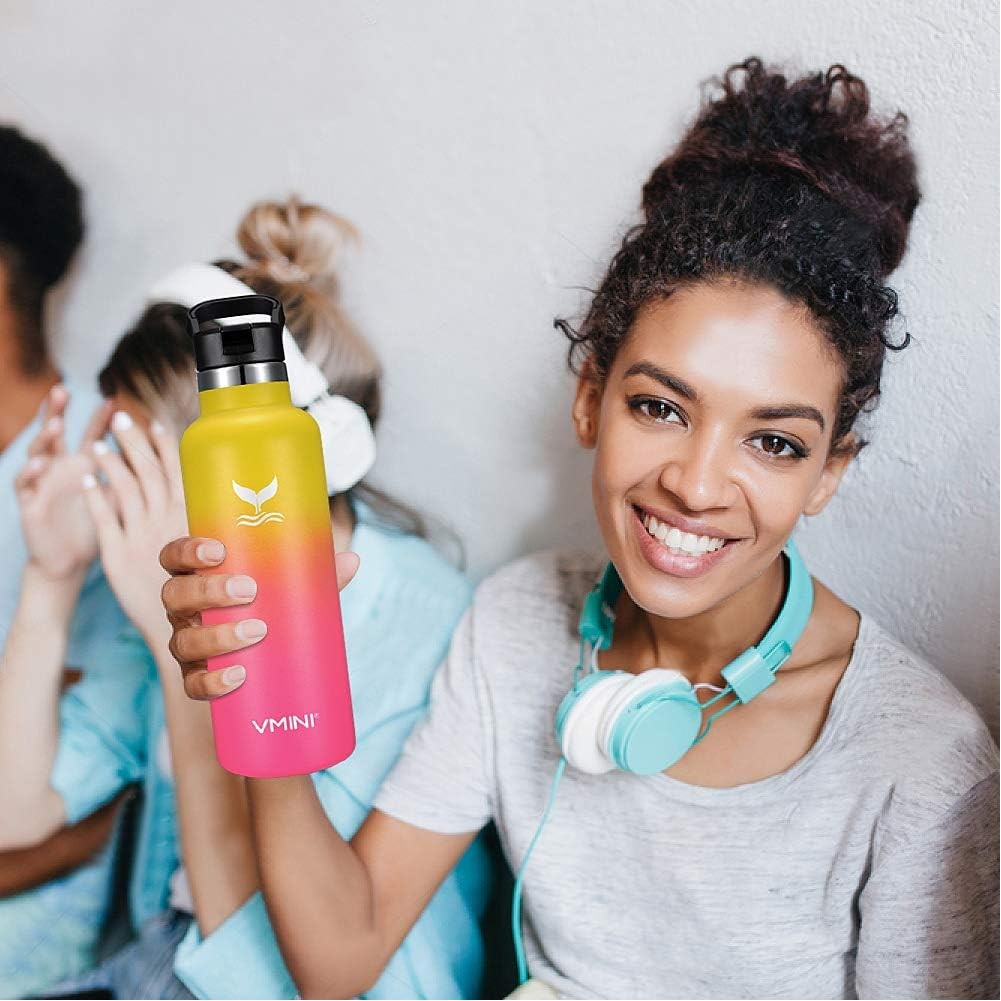 Standard Mouth Stainless Steel & Vacuum Insulated Bottle, New Straw Lid with Wide Handle 22oz -650ml 3