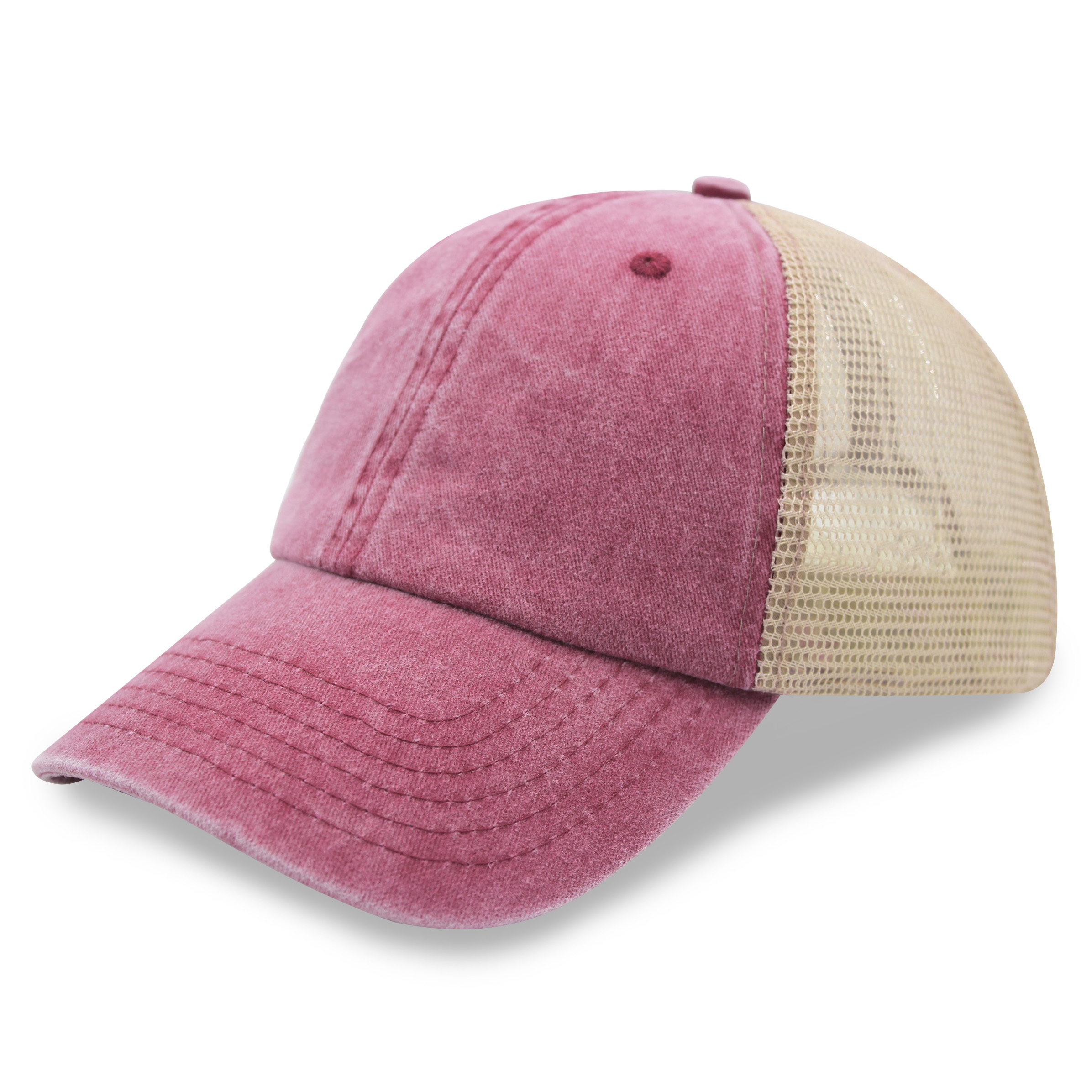 Pre washed Pigment Dyed Soft Mesh snapback trucker cap