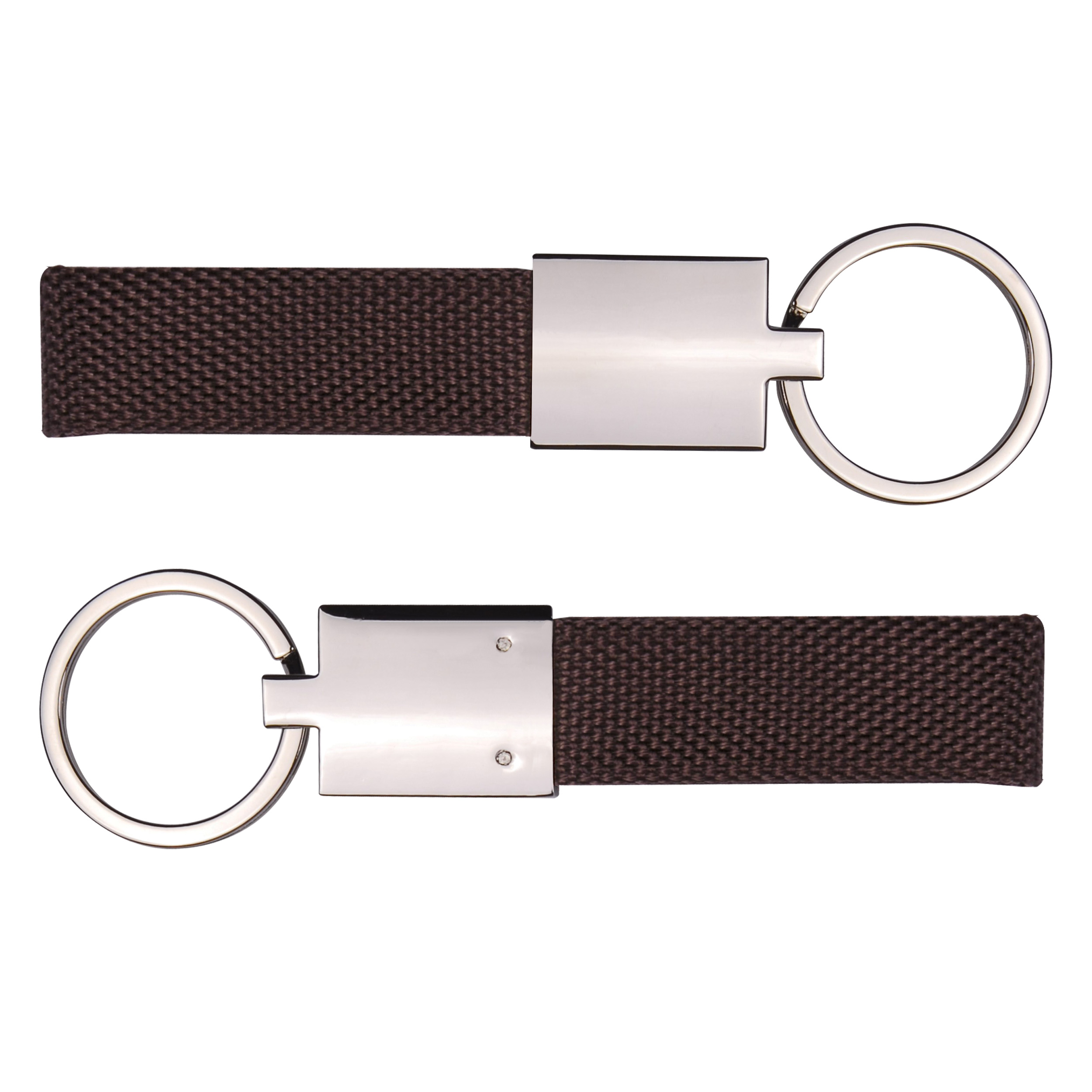Canvas Metal Key Chain with Shiny Nickel Finish 4