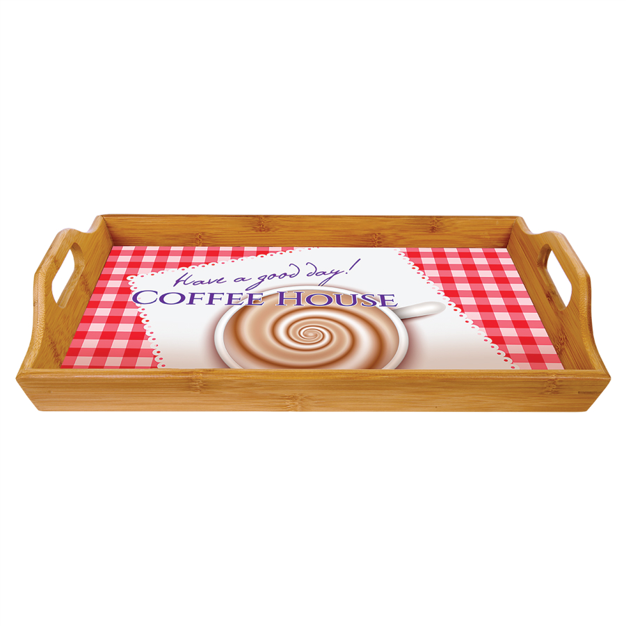 16 1/2" x 9 3/4" Bamboo Serving Tray (Insert/Plate not included) 2