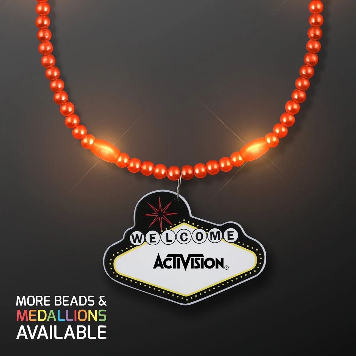 LED Bead Necklace with Las Vegas Medallion 9