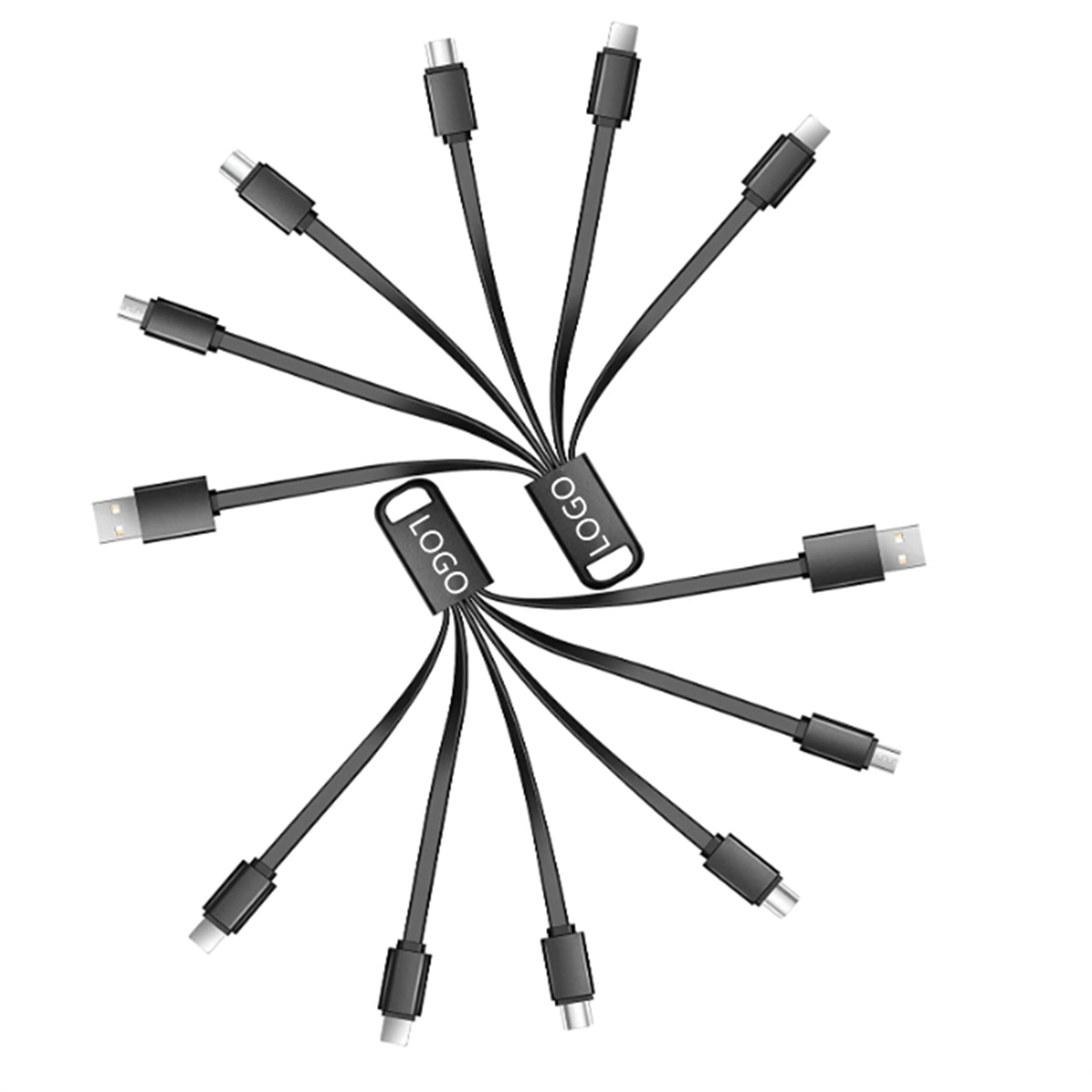 6 In 1 Multi Usb Charging Short Keychain Charger Cord 2