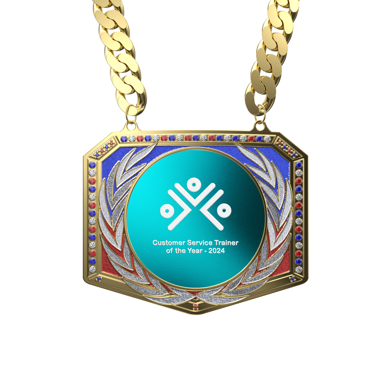 Express Vibraprint® Patriotic Champ Chain w/ Chain 5