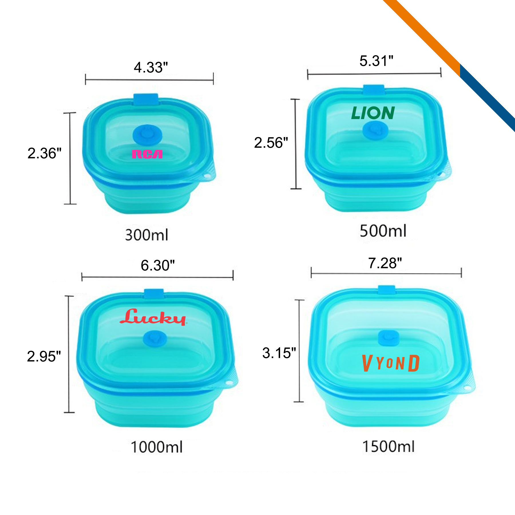 Corinne Collapsible Silicone Lunch Box 3