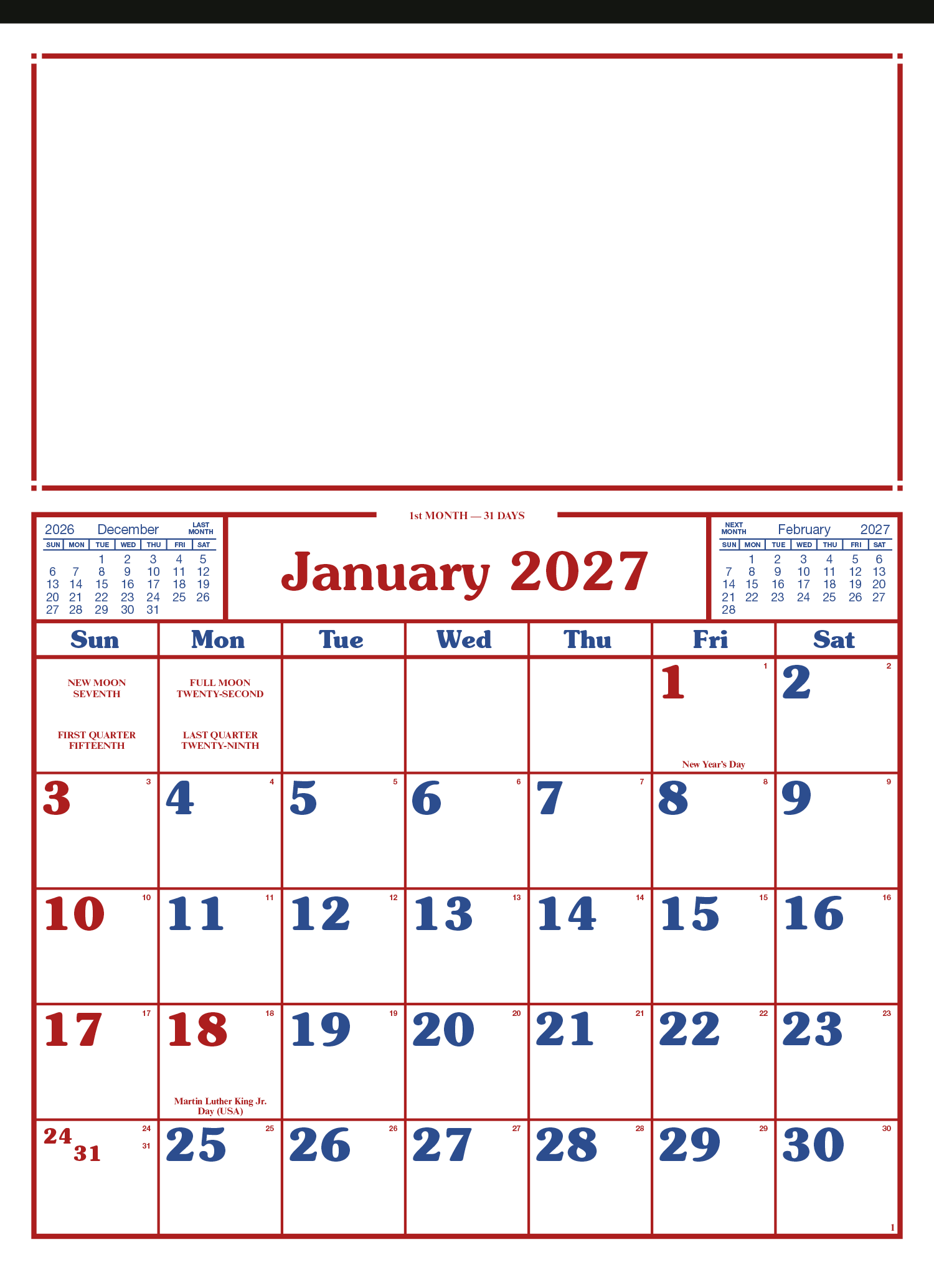 Skinner & Kennedy® Commercial 12-Sheet Calendar 7