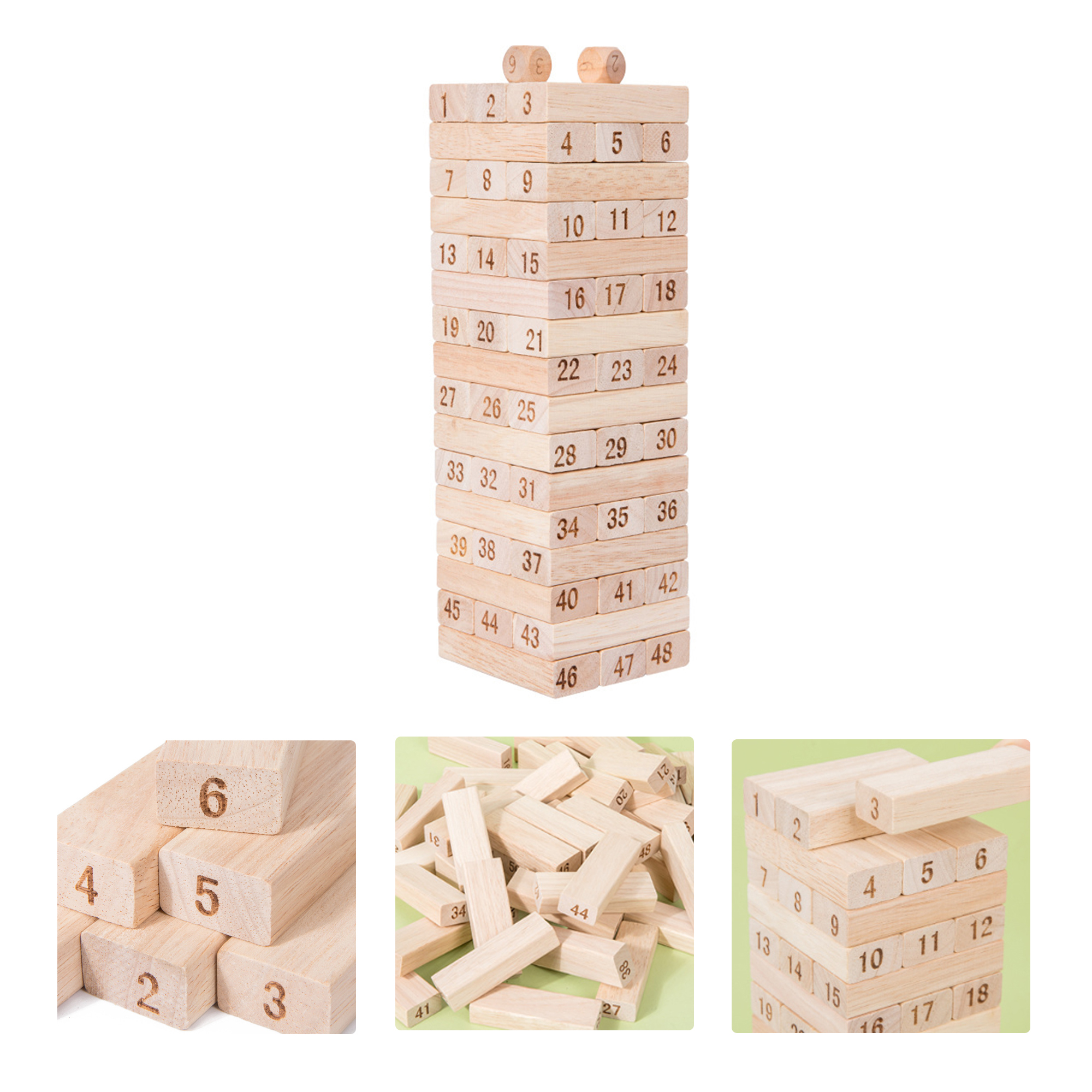 MOQ50 Wooden Stacking Tower Game for Kids 2