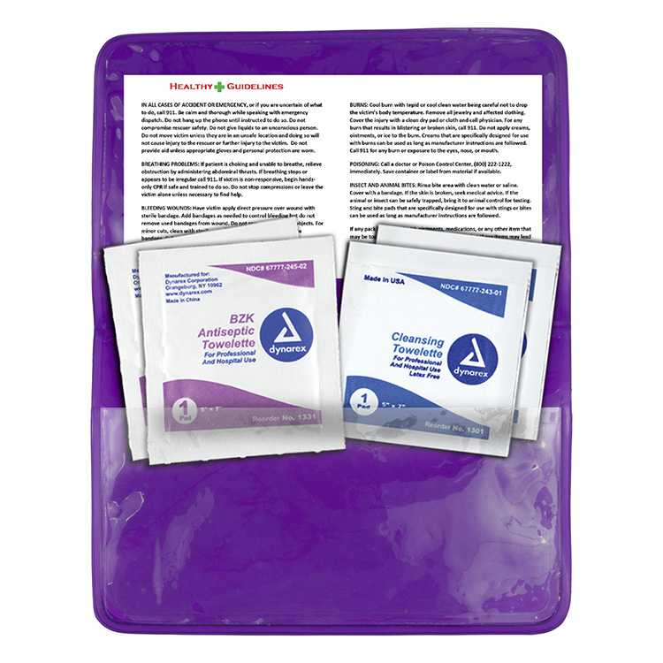 "Crescent" Antiseptic & Disinfectant Wipes Pack In Translucent Vinyl pouch 24