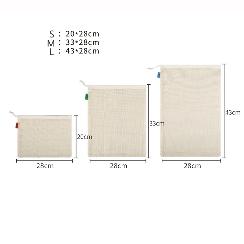 Cotton Reusable Drawstring Produce Bags 4
