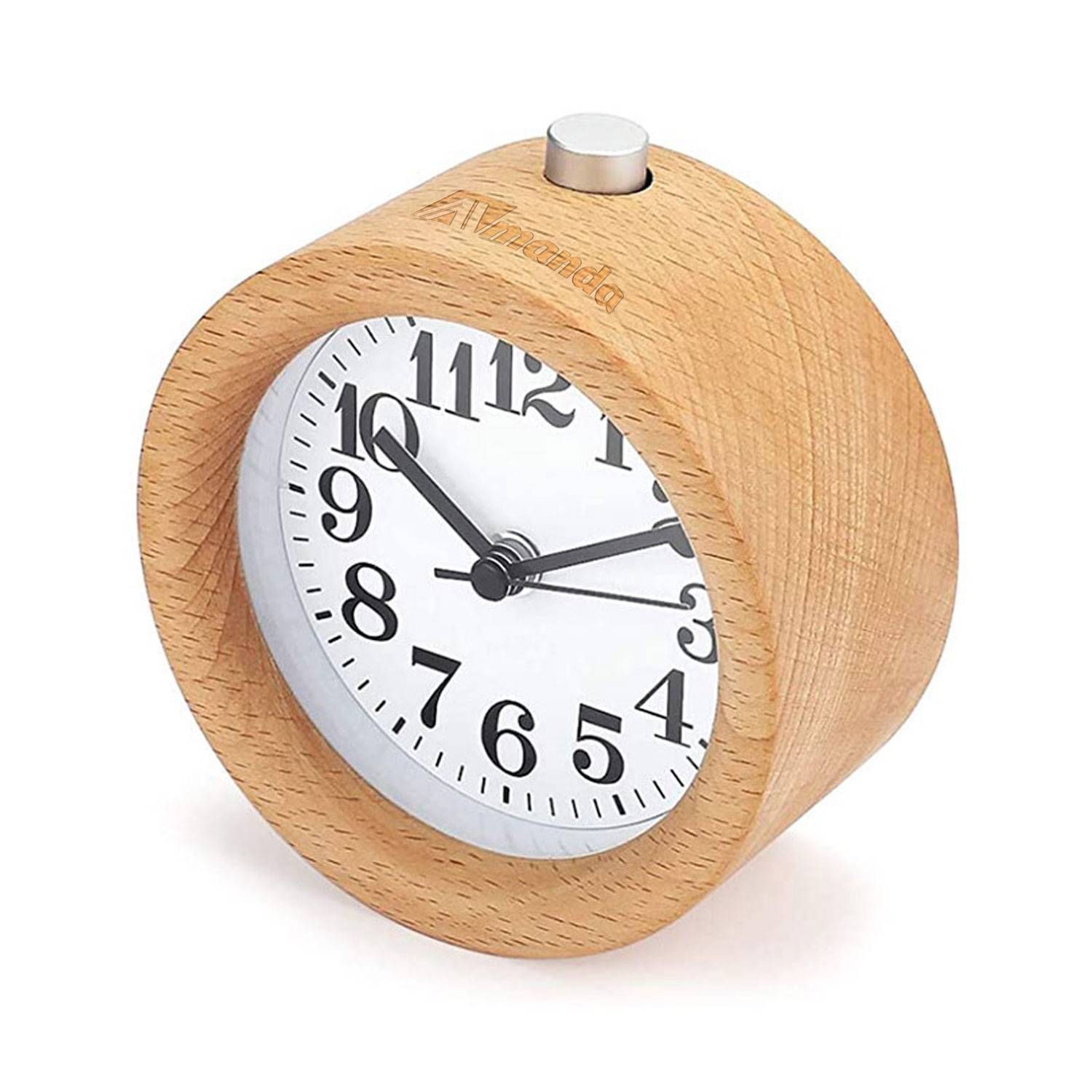 Beech Wooden Desk Alarm Clock 1