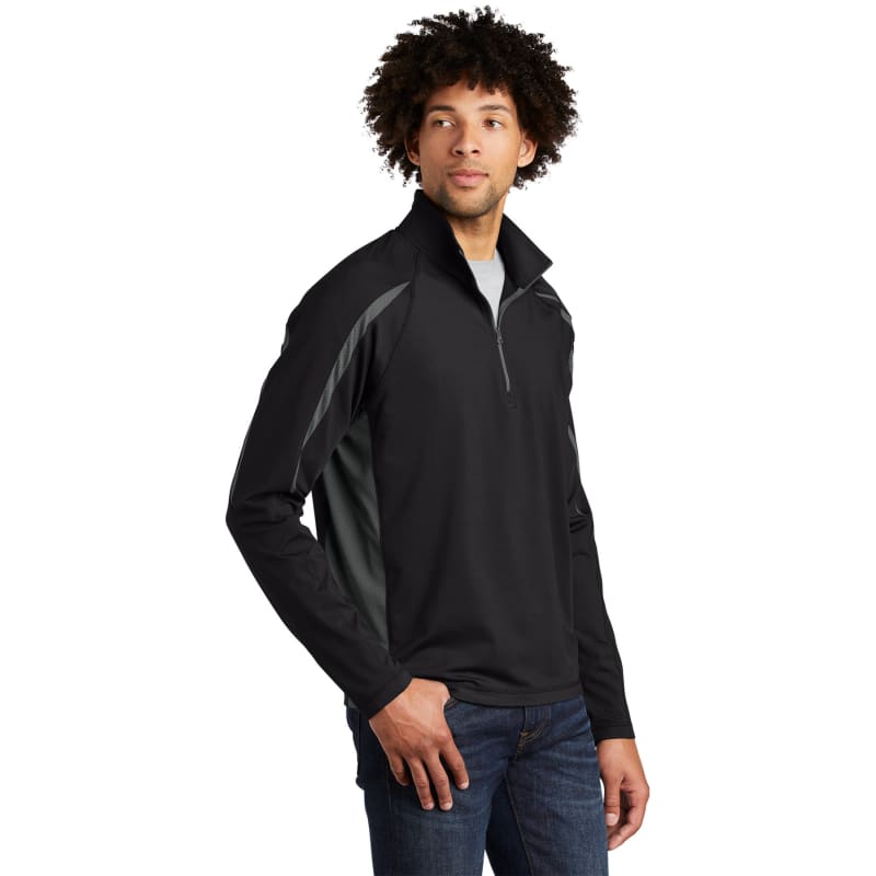 Sport-Tek Sport-Wick Stretch 1/2-Zip Colorblock Pullover., custom hoodie or sweatshirt with logo imprint 13
