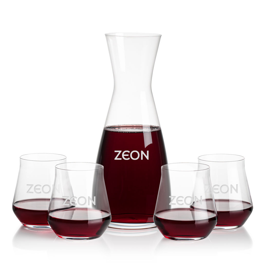 Portofino Carafe & Bretton Stemless Wine 4