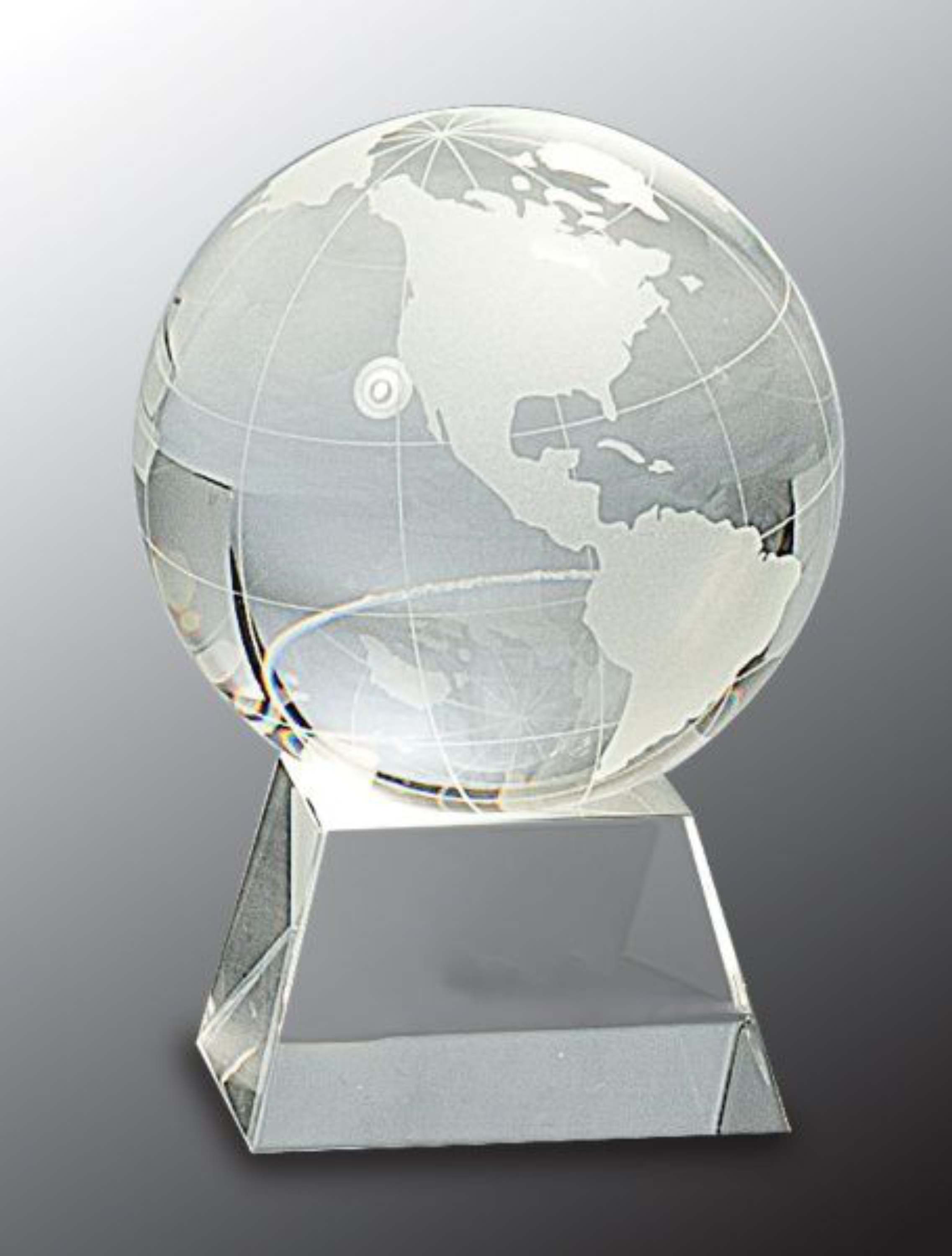 4 1/2" Crystal Globe Award on Clear Base 3