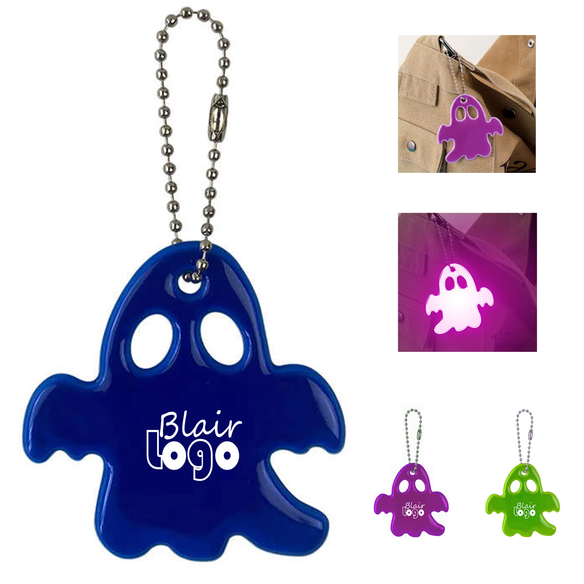 PVC Reflective Ghost Keychain