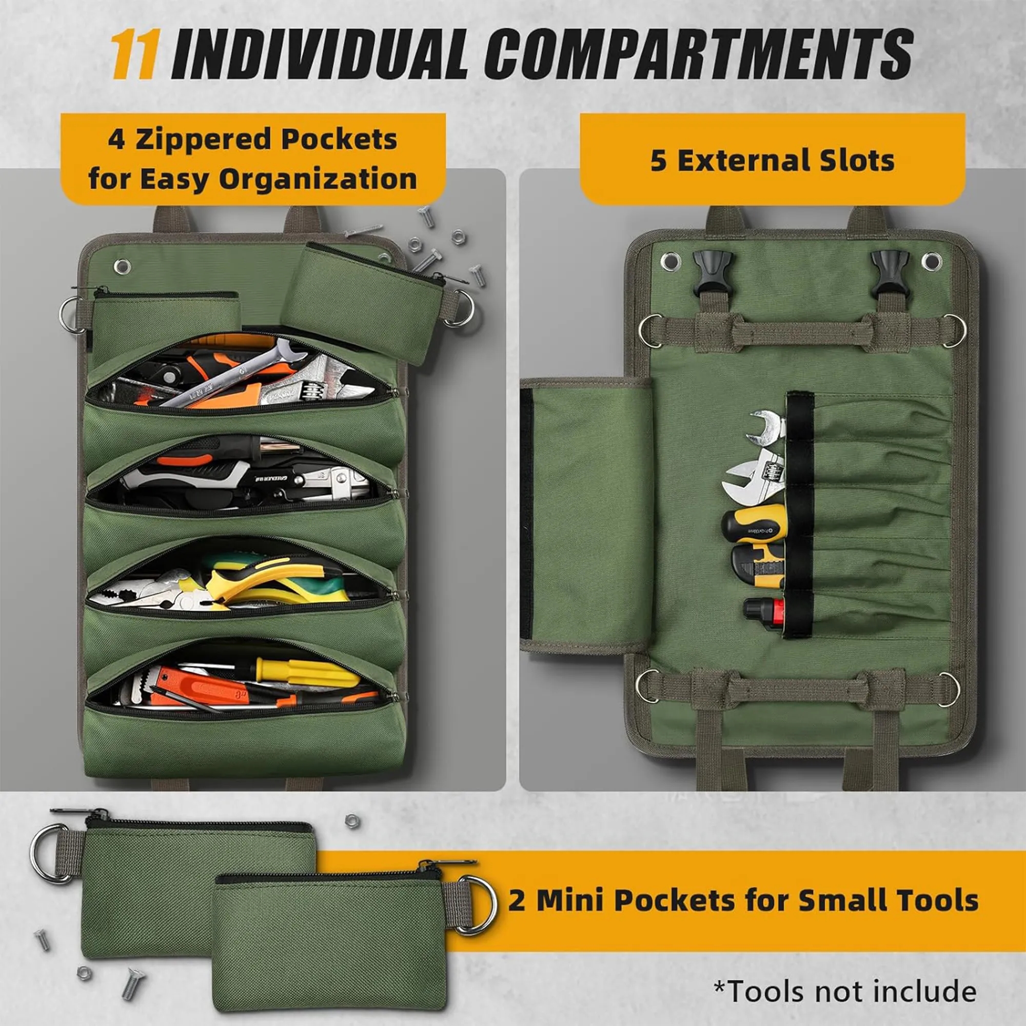 6-Pocket Roll-Up Tool Kit Free Shipping 8