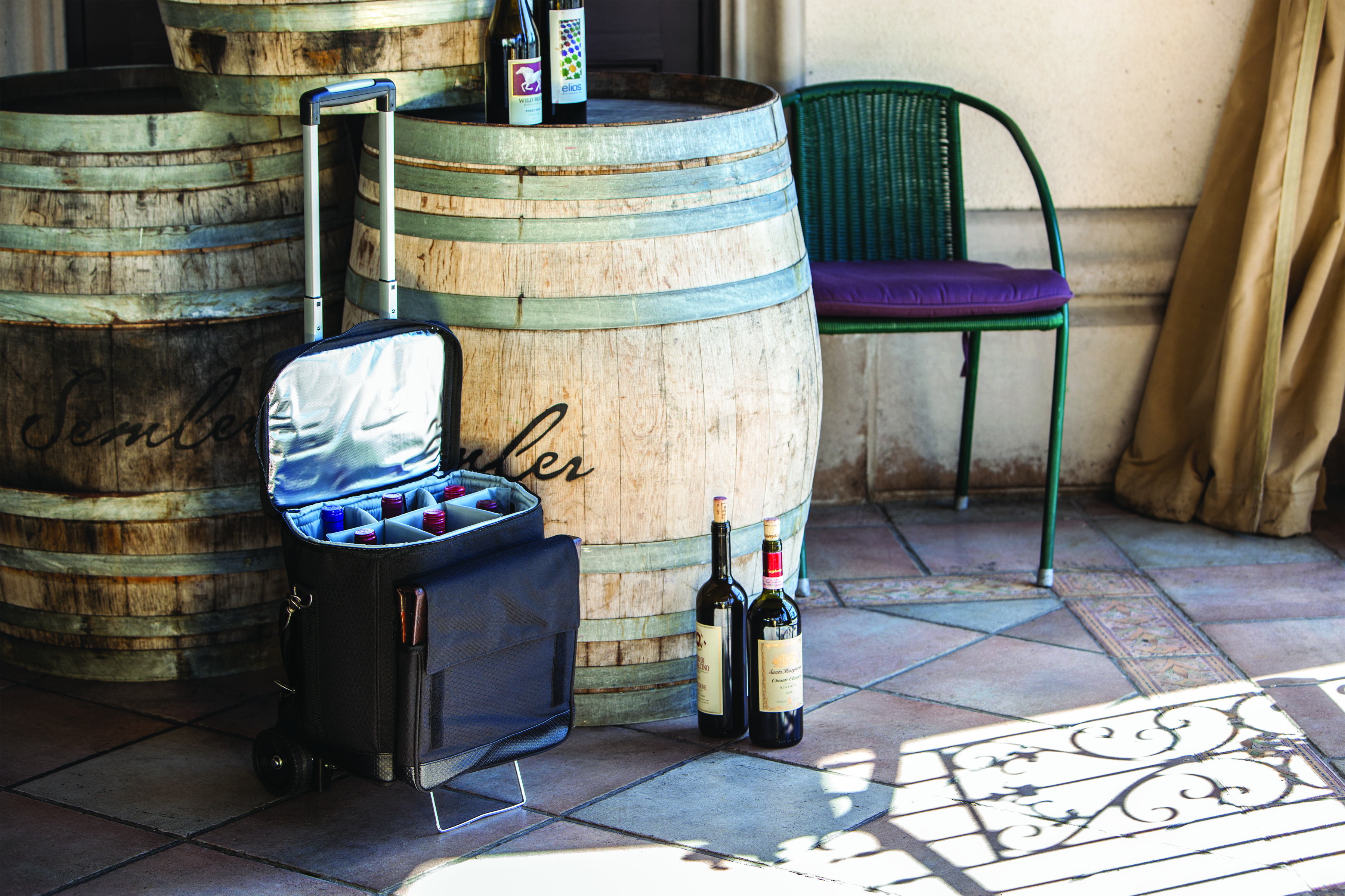Cellar 6-Bottle Wine Carrier & Cooler Tote with Trolley 3