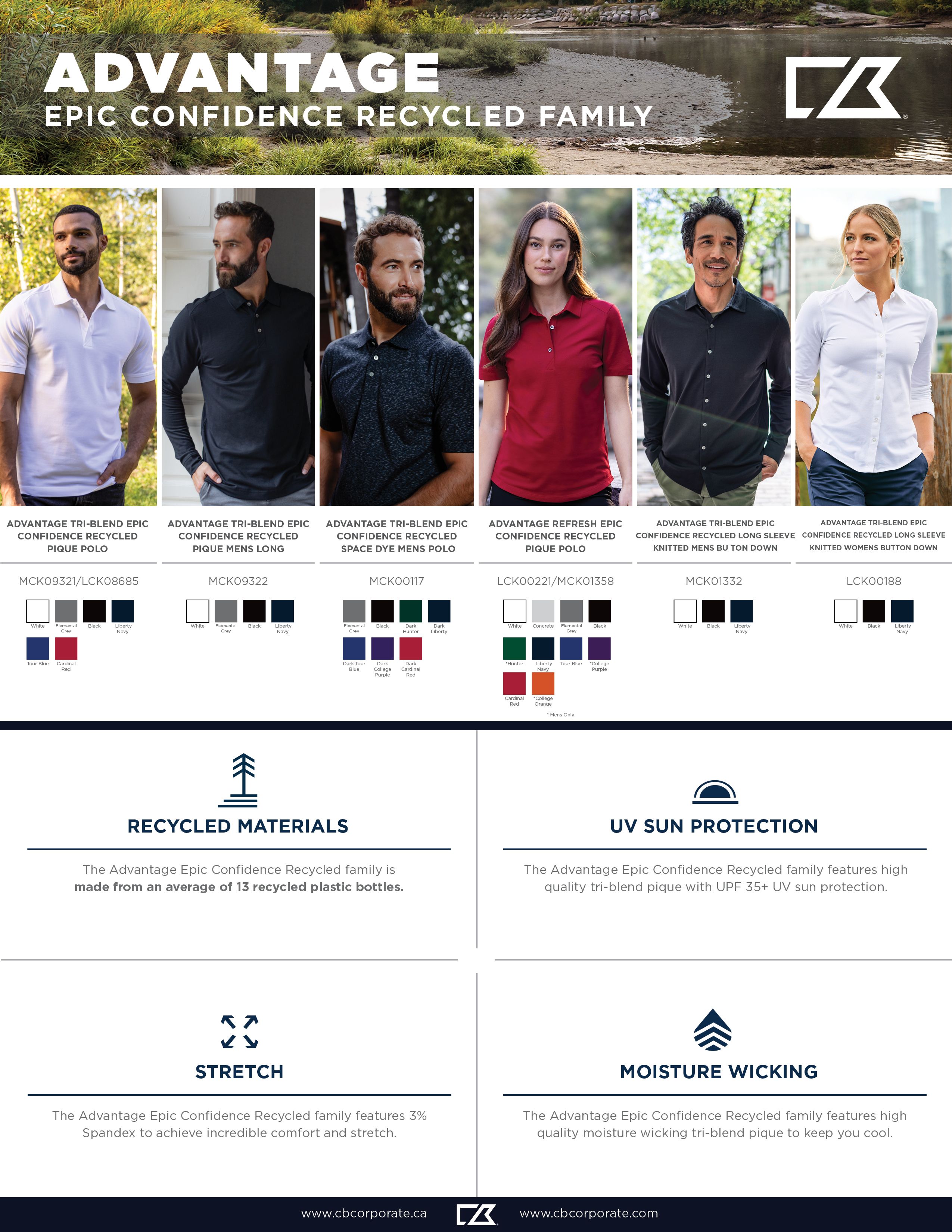 Cutter & Buck Advantage Recycled Cotton-Blend Pique Mens Long Sleeve Polo 25