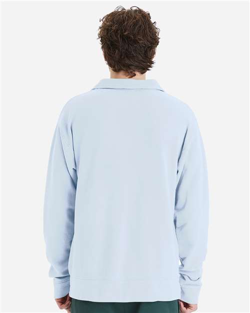Unisex Garment-Dyed Polo Collar Sweatshirt - GDH490 27