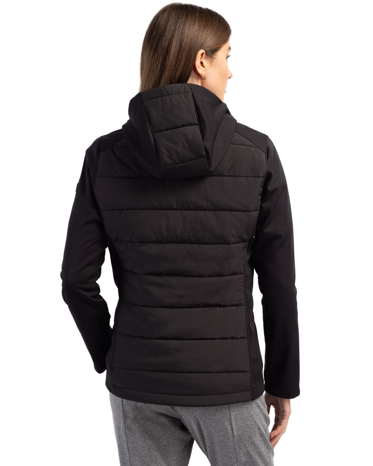Evoke Hybrid Softshell Recycled Full Zip Womens Hooded Jacket