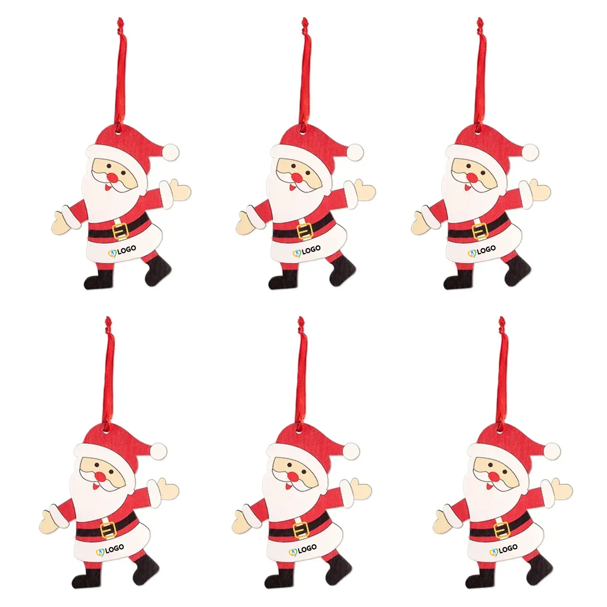 Wooden Santa Ornament 2