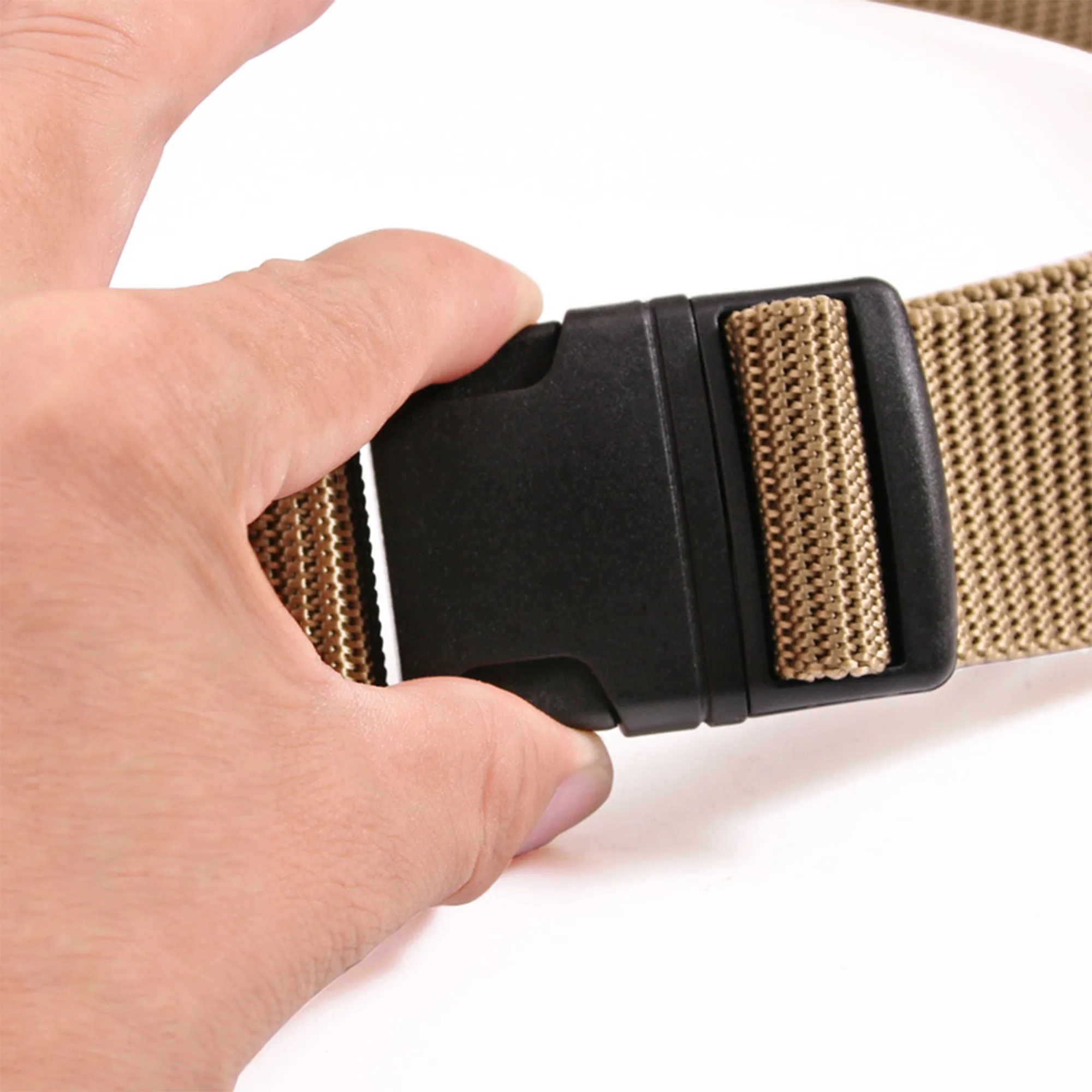 Men's Nylon Tactical Belt, No Metal, Outdoor And Casual 3
