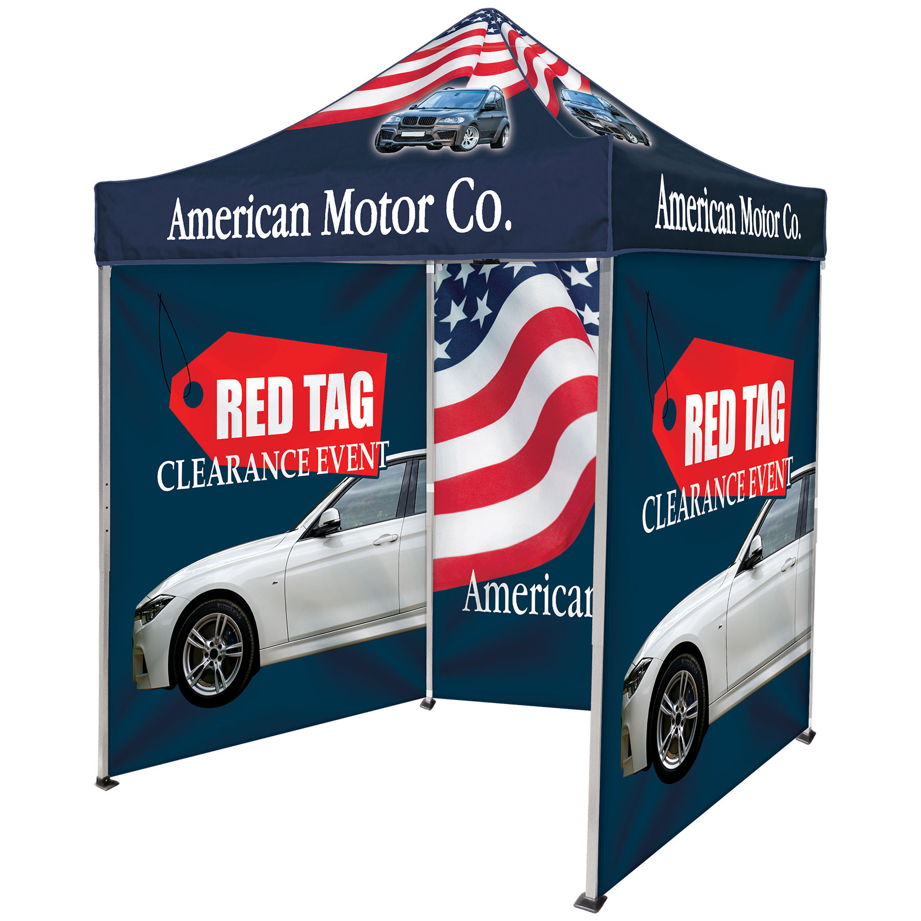 6.5' Square Canopy Tent with 3 Full Double Sided Walls 10