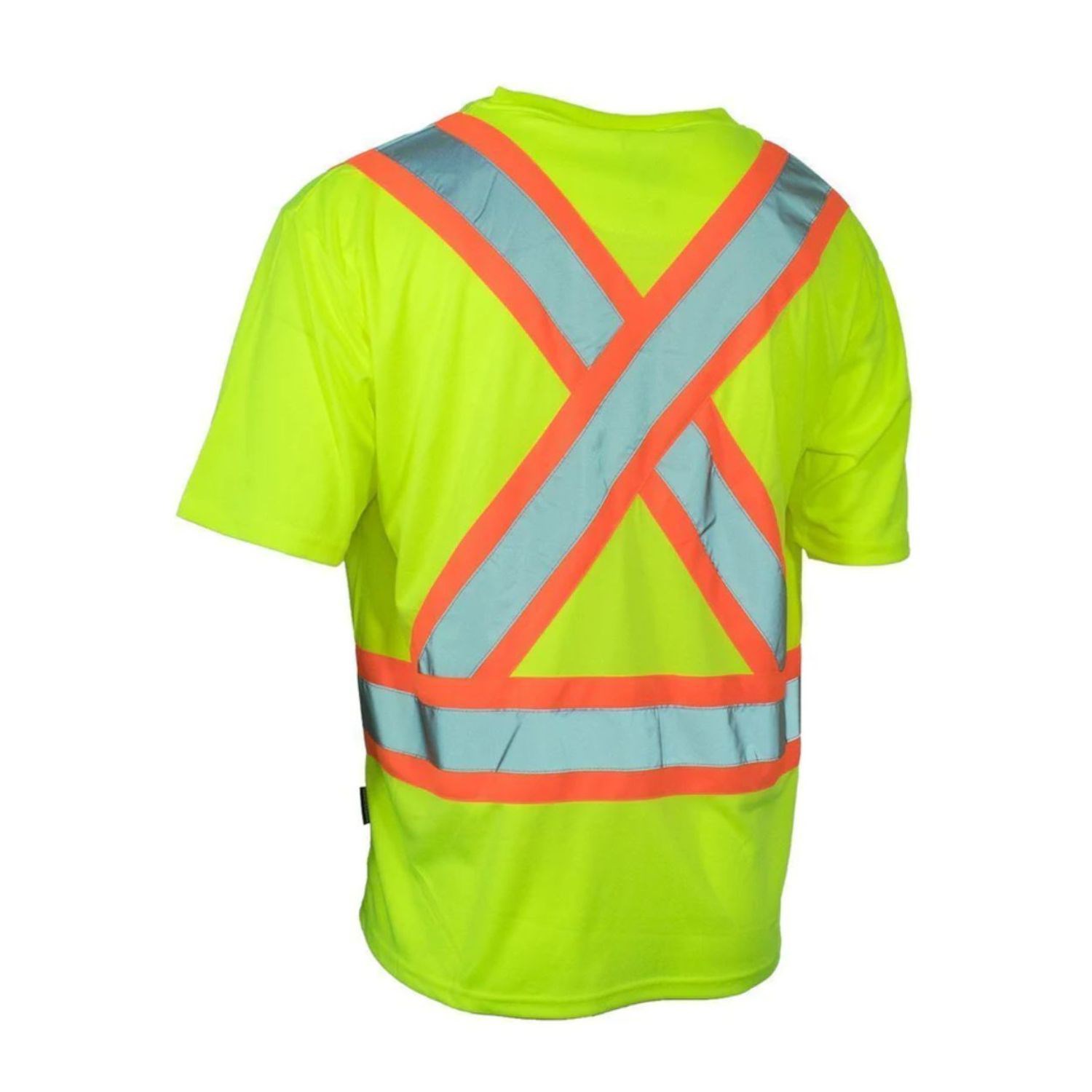 Recycled Class 2 Reflective Cross Back Safety Tee Shirt With Chest Pocket 3