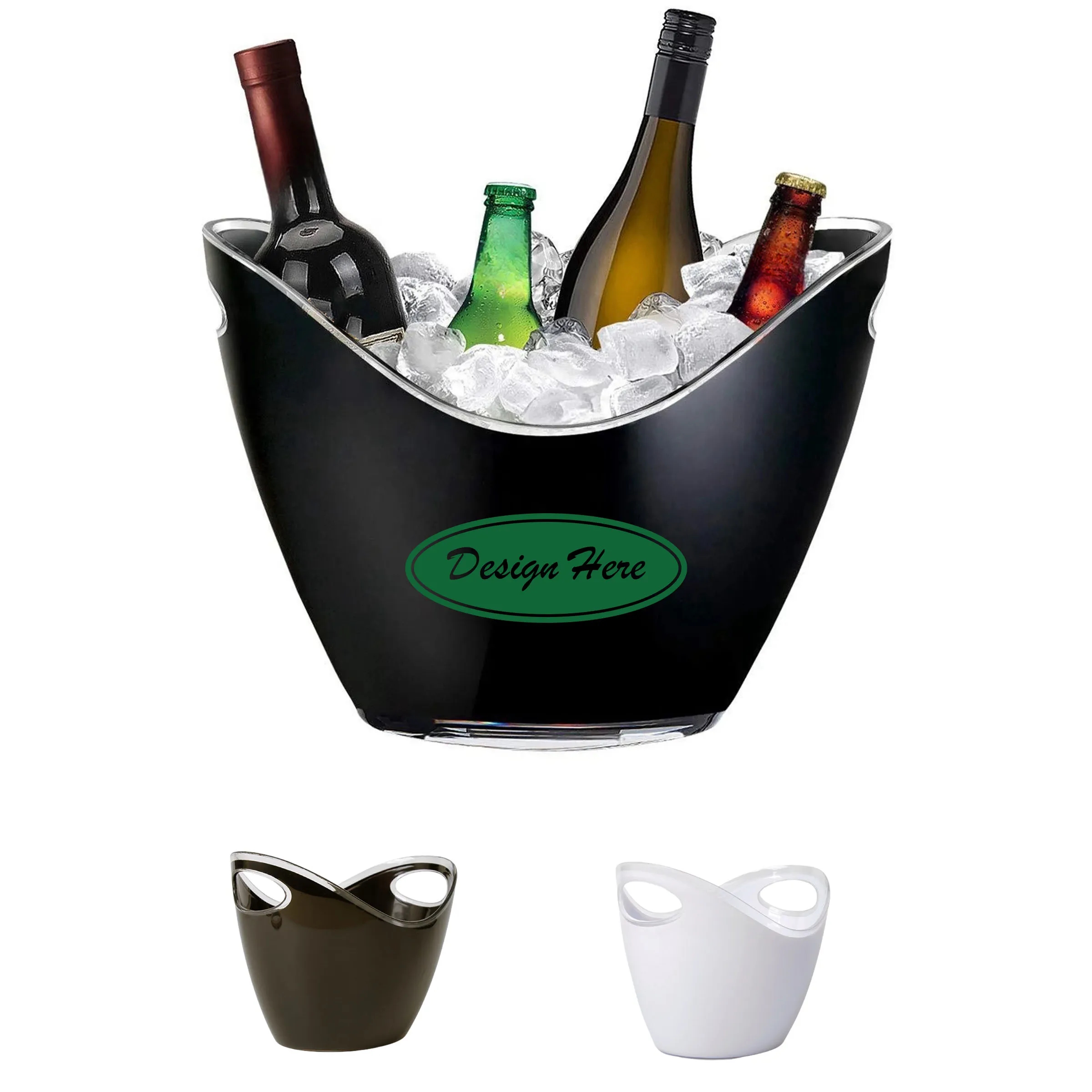 Stylish 8L PVC Ice Bucket with Handles 4