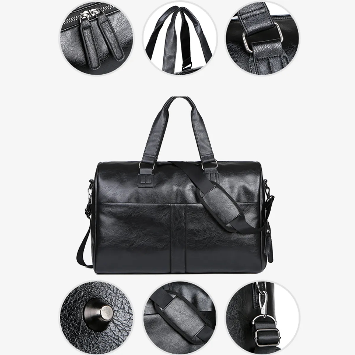 13'' PU Leather Gym Duffel Bag with Dry Wet Separation 3