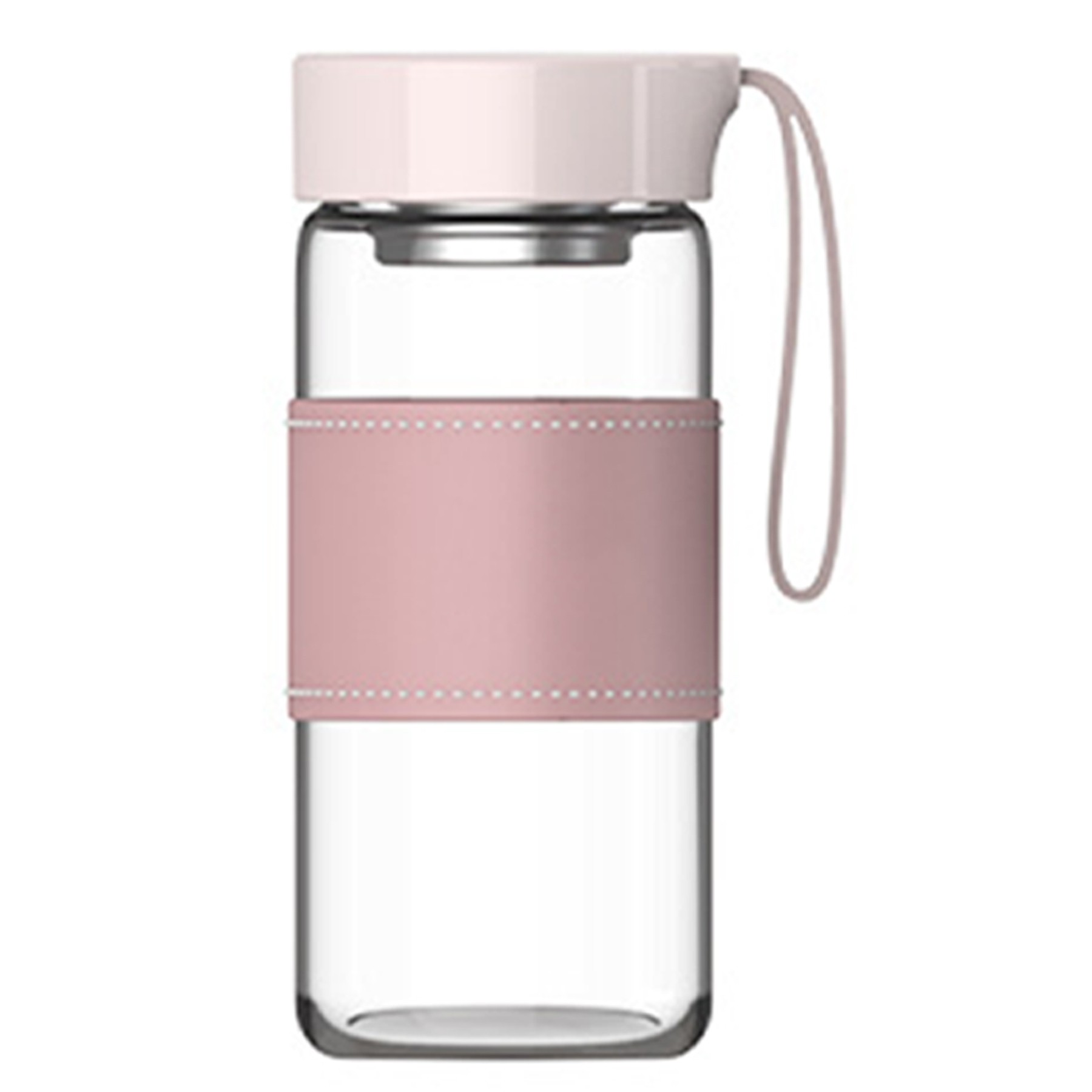 16.2Oz Glass Water Bottle W/ Tea Filter And Leather Sleeve 5