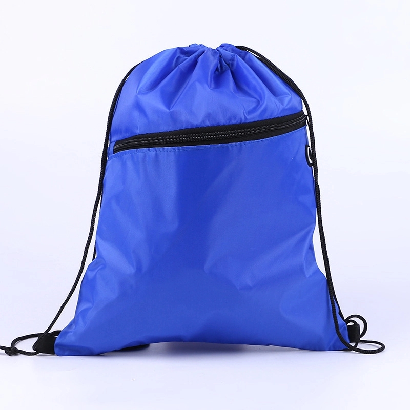 Drawstring Sports Backpack with Front Zipper Hole 4