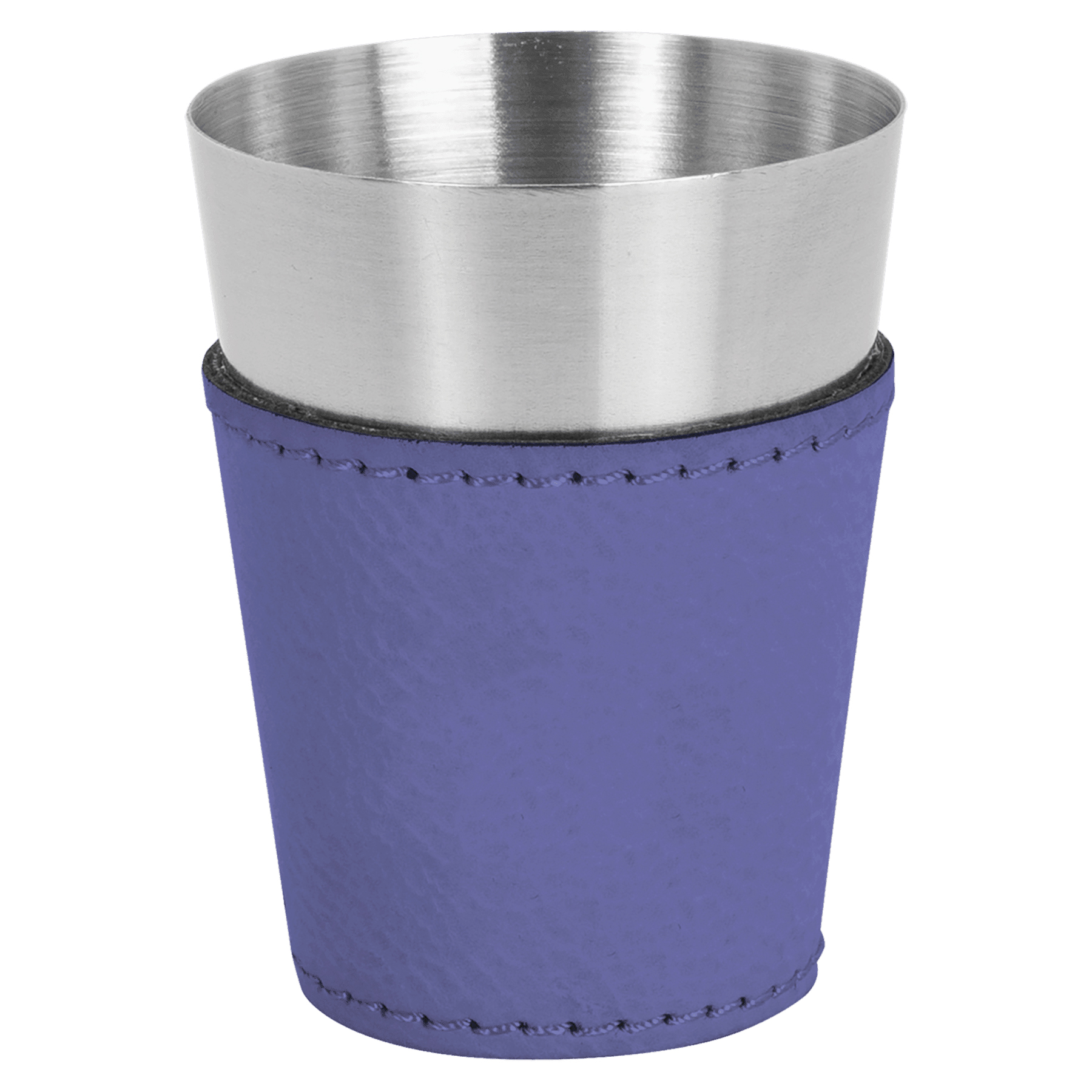 2oz. Purple Leatherette & Stainless Steel Shot Glass 2
