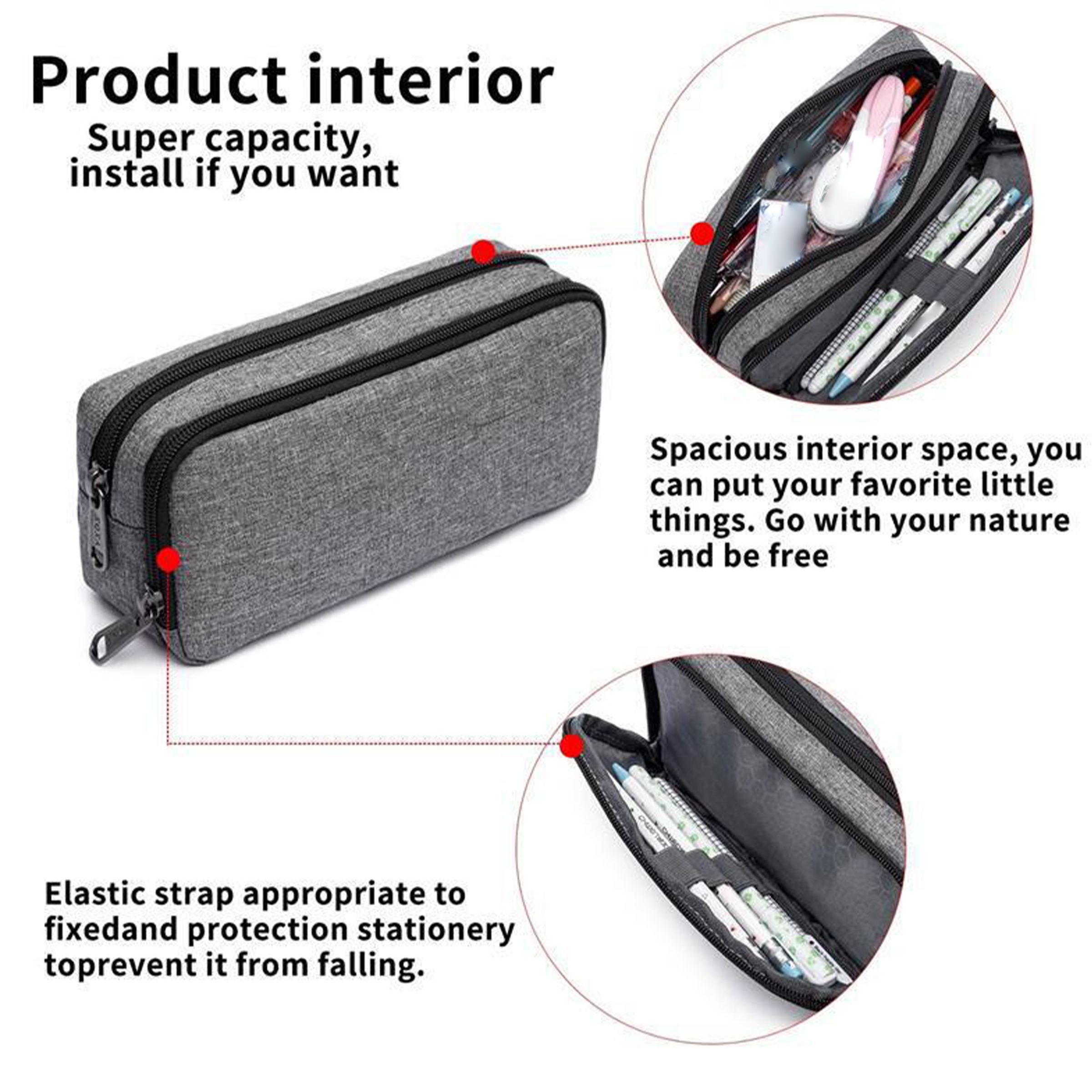 Oxford Large Capacity Portable Pencil Case 4
