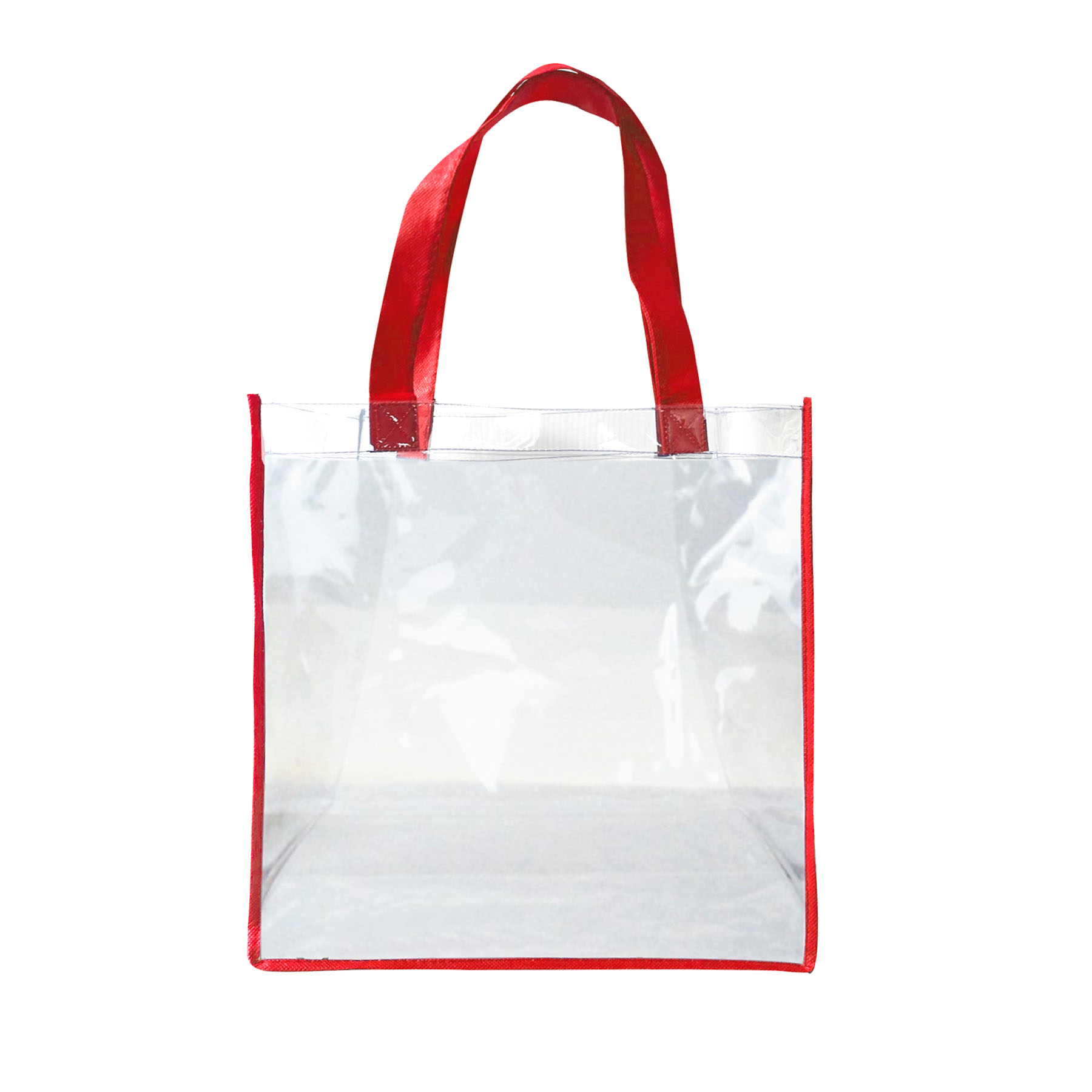 Free Shipping 25C Clear Vinyl Tote Bag with 20" Webbing Handles-with Full Color Printing 4