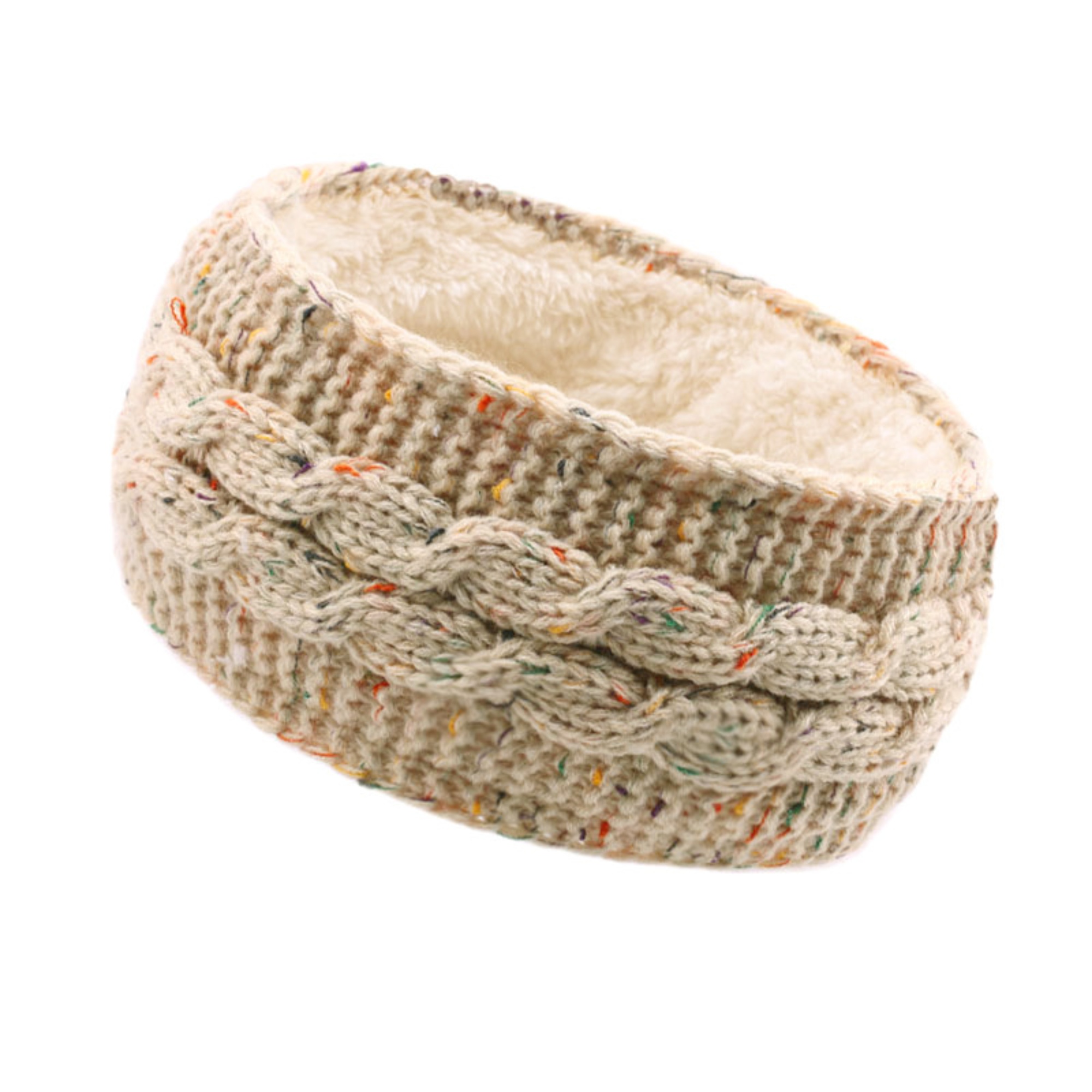 Warm Cable Knit Fleece Ear Band for Cold Weather 6