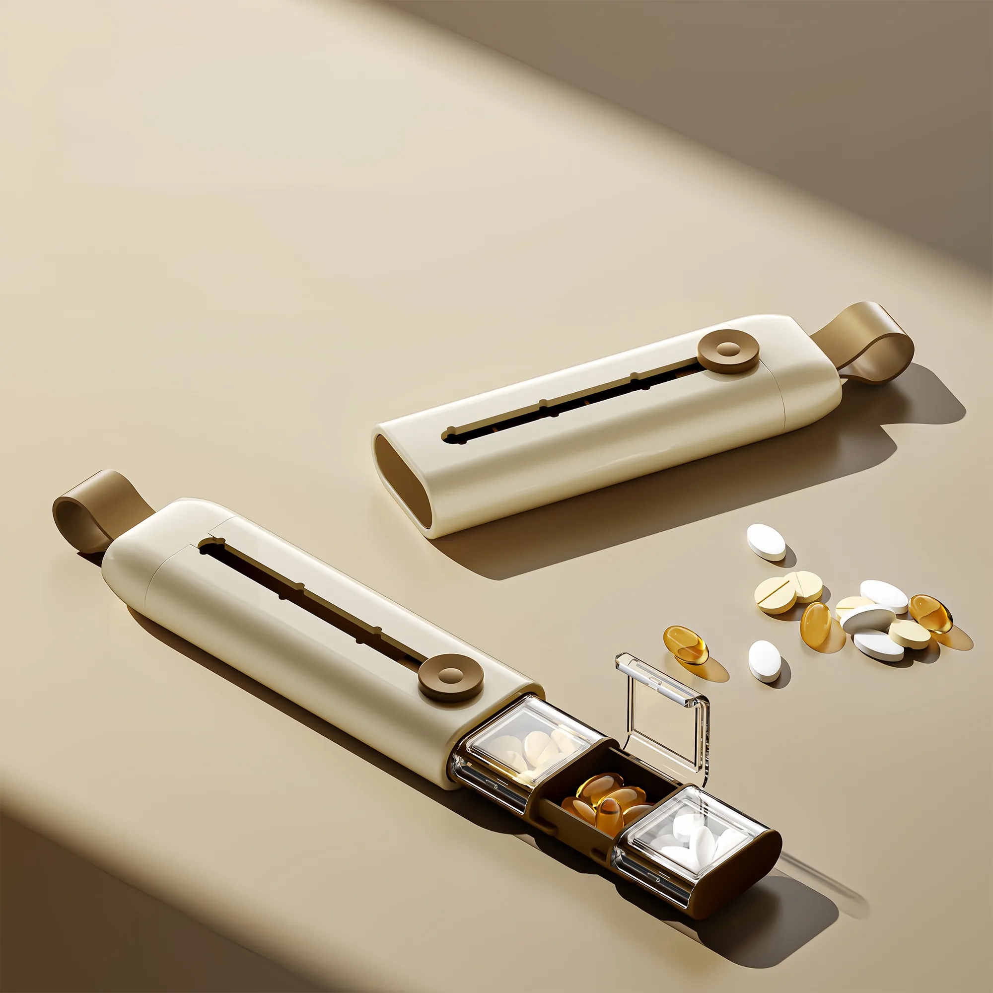 ABS Portable Pill Organizer With Sliding Lid 5