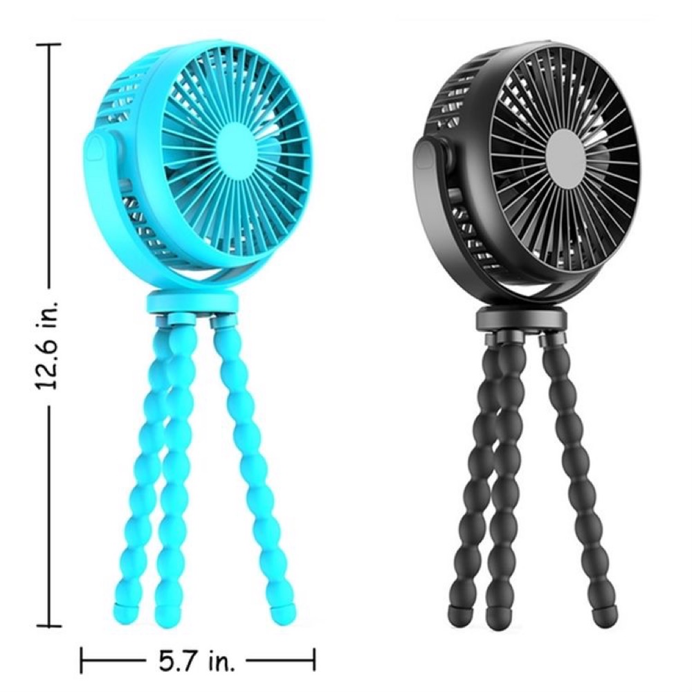 Flexible Tripod USB Stroller Fan with 3-Speed Settings 3