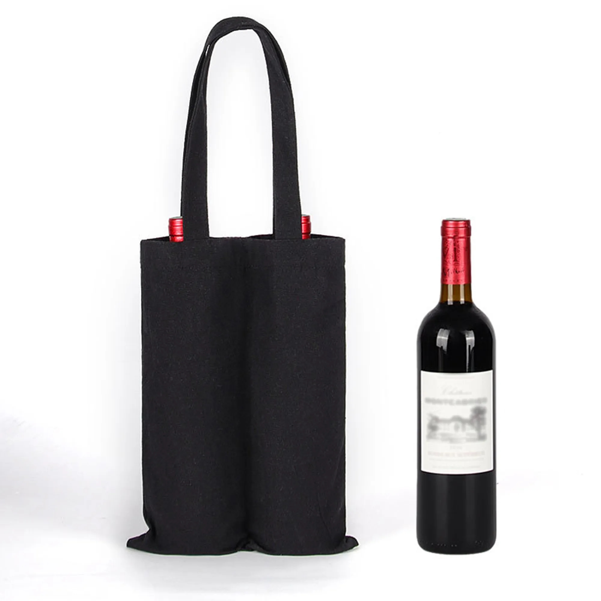 Custom Canvas Wine Bottle Gift Bags Reusable for Events 8