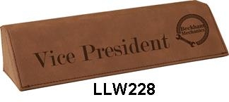 8" Custom Laser Engraved Leatherette Desk Wedge