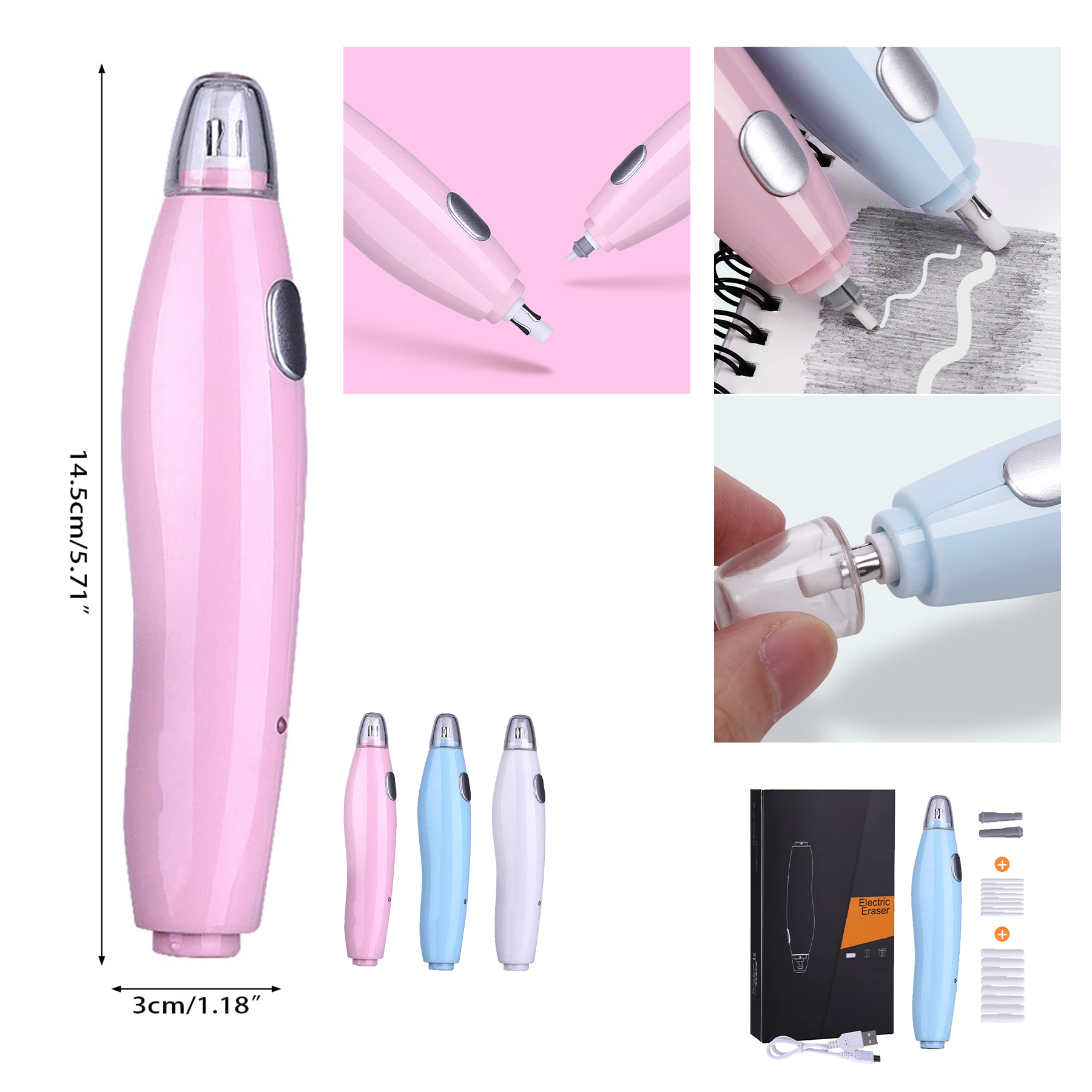 Electric Eraser Kit with 16 Eraser Refills 2