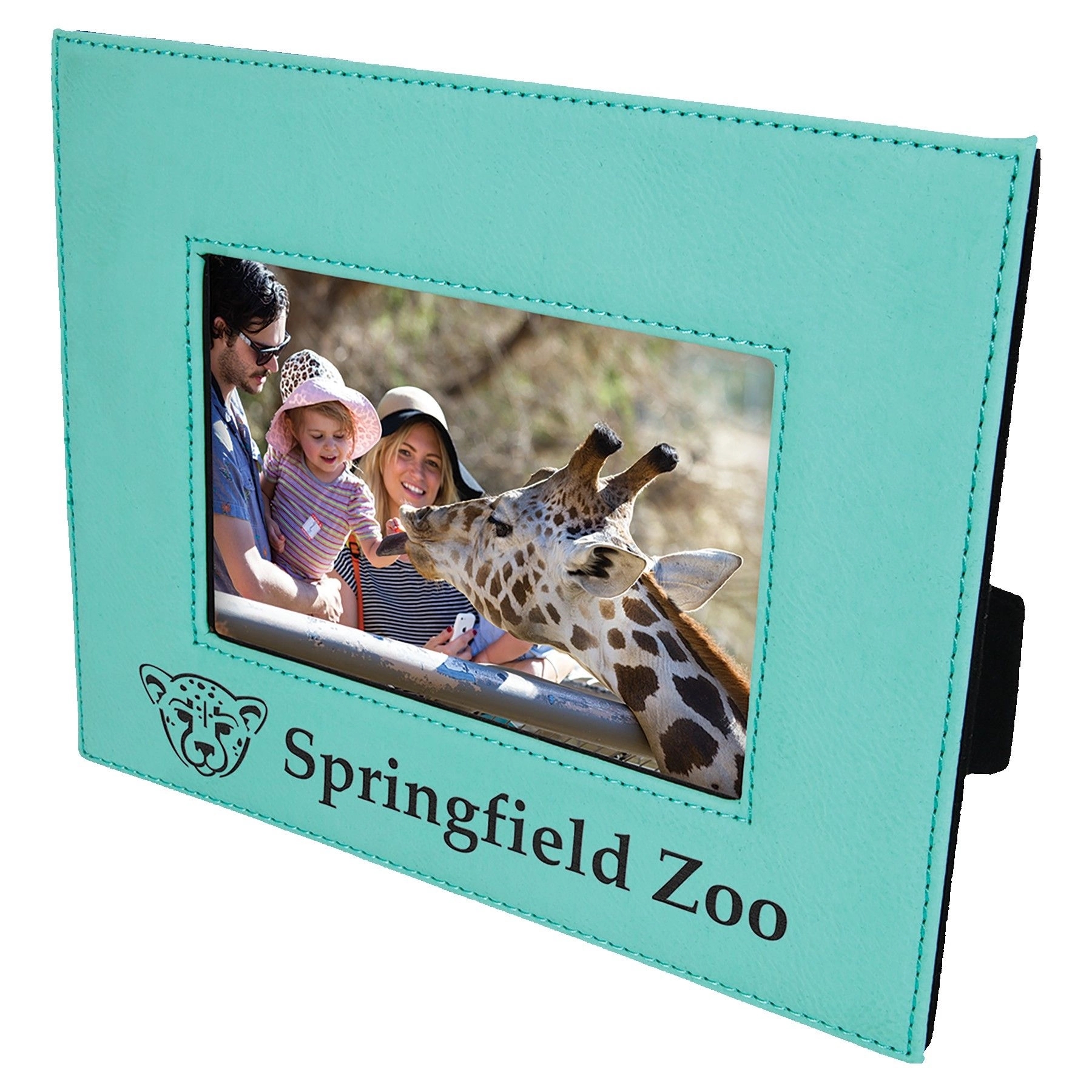 Teal Blue Laserable Leatherette Photo Frame (4" x 6") 2