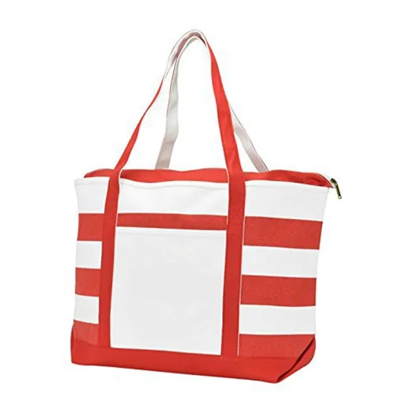 Striped Beach Canvas Tote Bags, custom tote bag with logo imprint 8