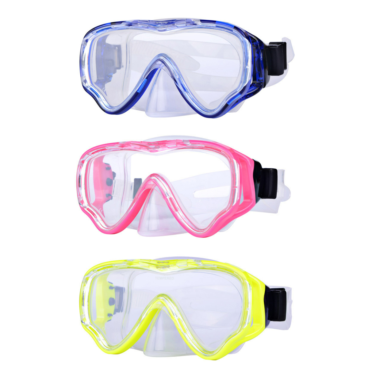 Large Frame Diving Goggles For Kids W/ Anti-Fog Lens 4