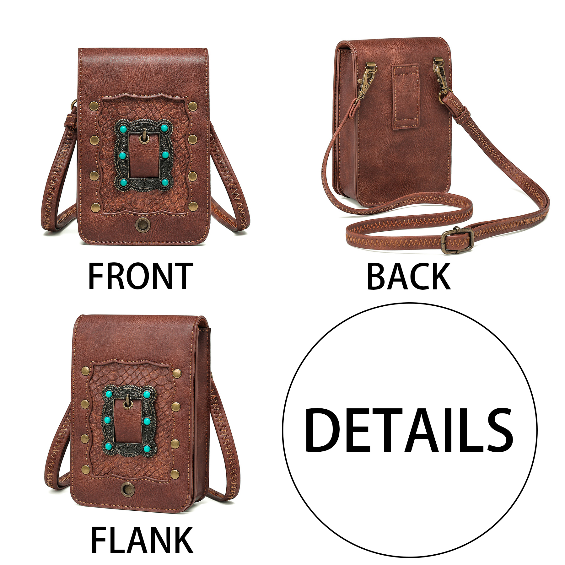 PU Punk women's shoulder cross-body bag 6