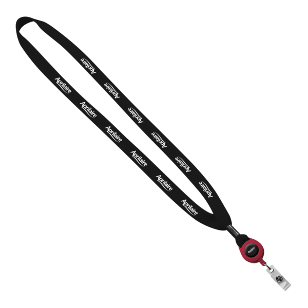 5/8" New Polyester "Shoelace" Lanyard with Retractable Badge Reel 10